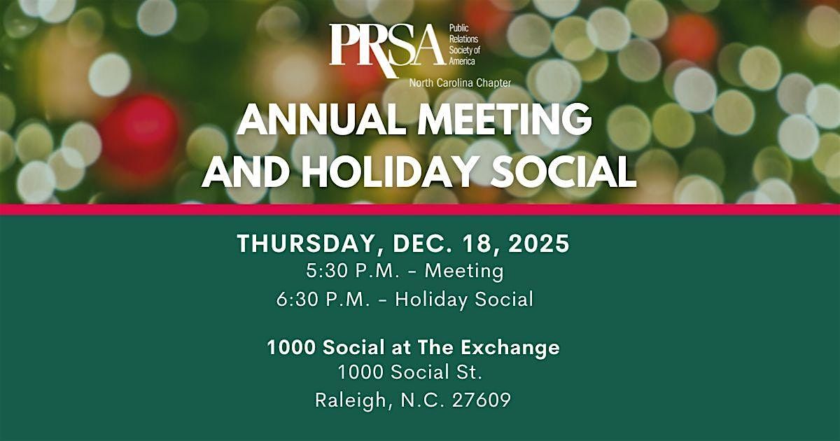 NCPRSA Annual Meeting + Holiday Social