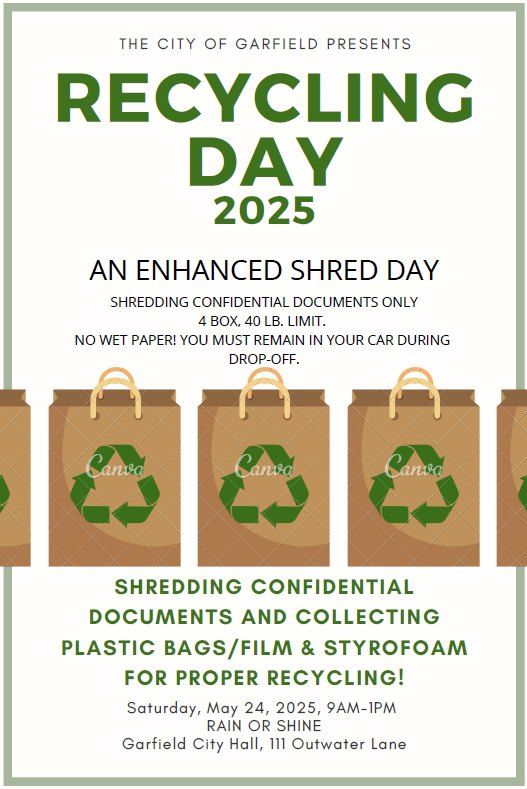 Recycling Day - Shredding event \/ Collecting Recyclables (RAIN OR SHINE)