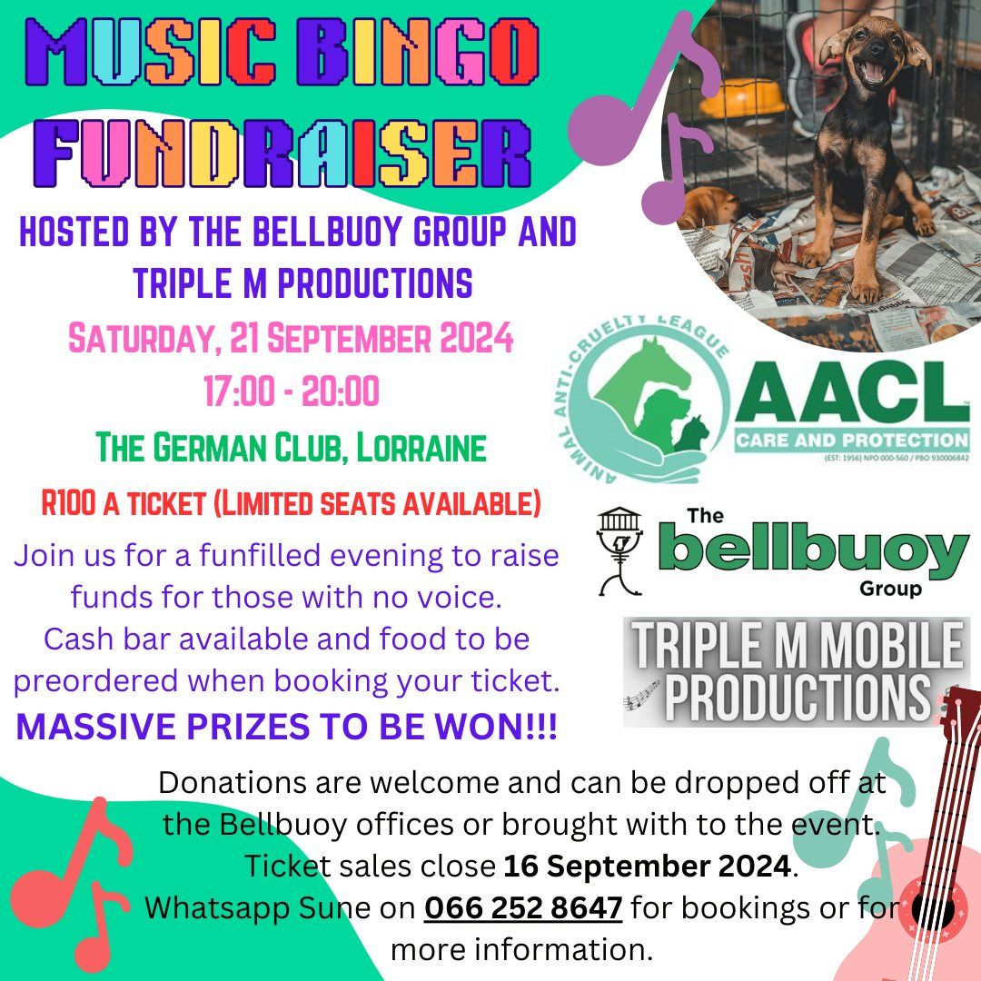 AACL MUSIC BINGO FUNDRAISER