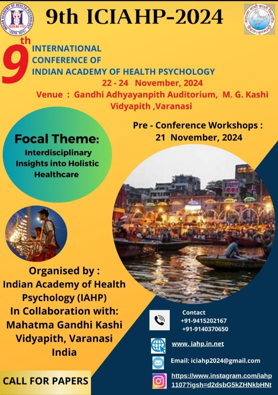 9th International Conference of Indian Academy of Health Psychology (9th ICIAHP-2024)