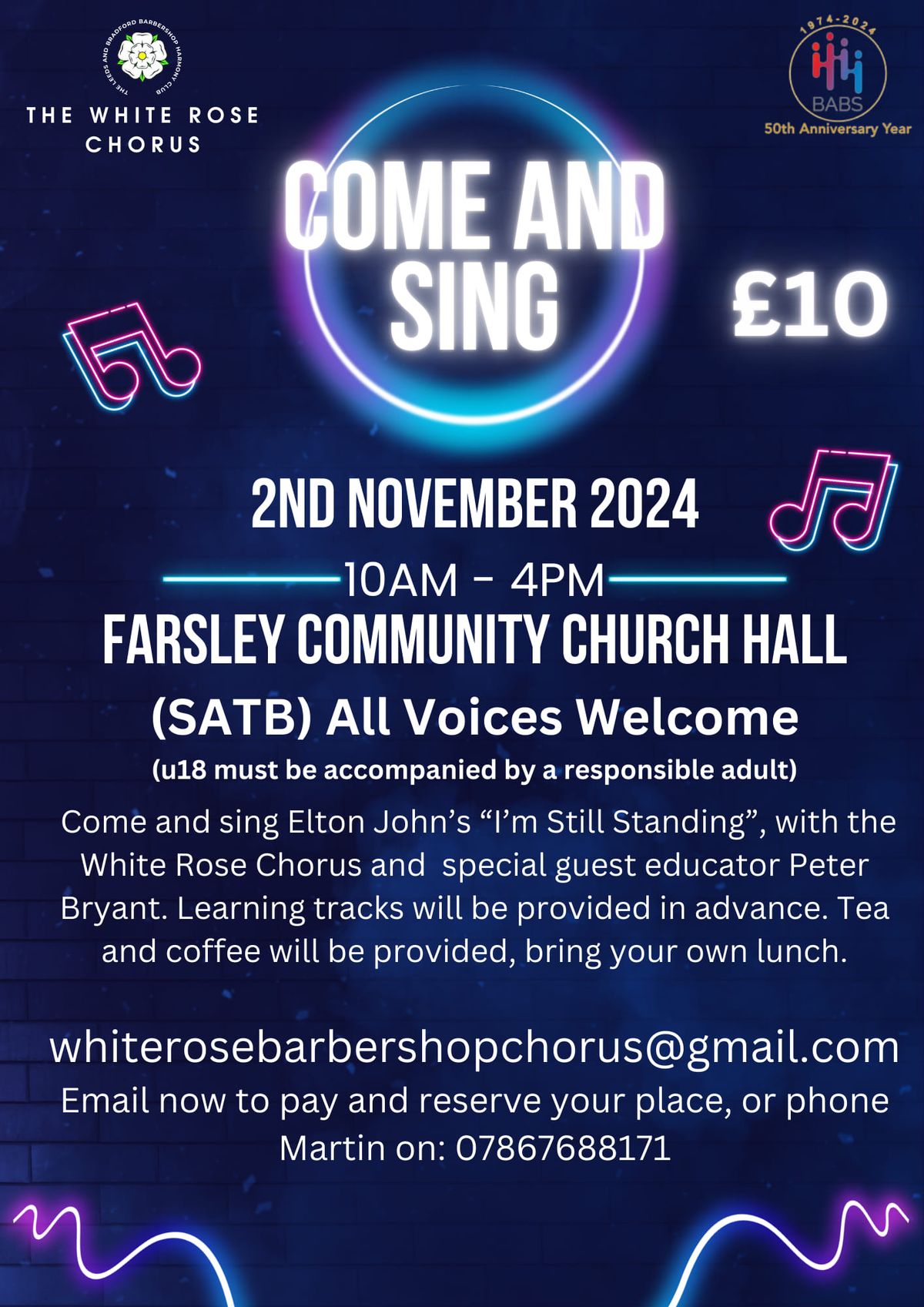 Come & Sing with White Rose Chorus!