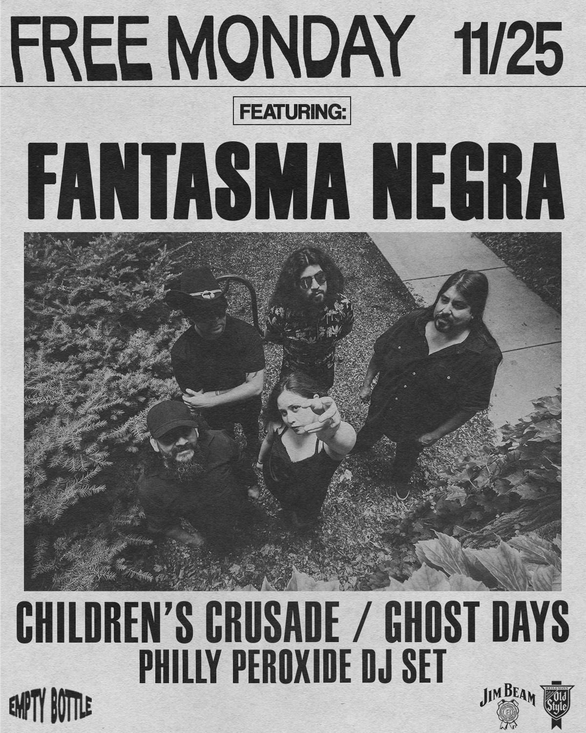 Empty Bottle Free Monday w\/ Fantasma Negra, Ghost Days, The Children's Crusade & DJ Philly Peroxide