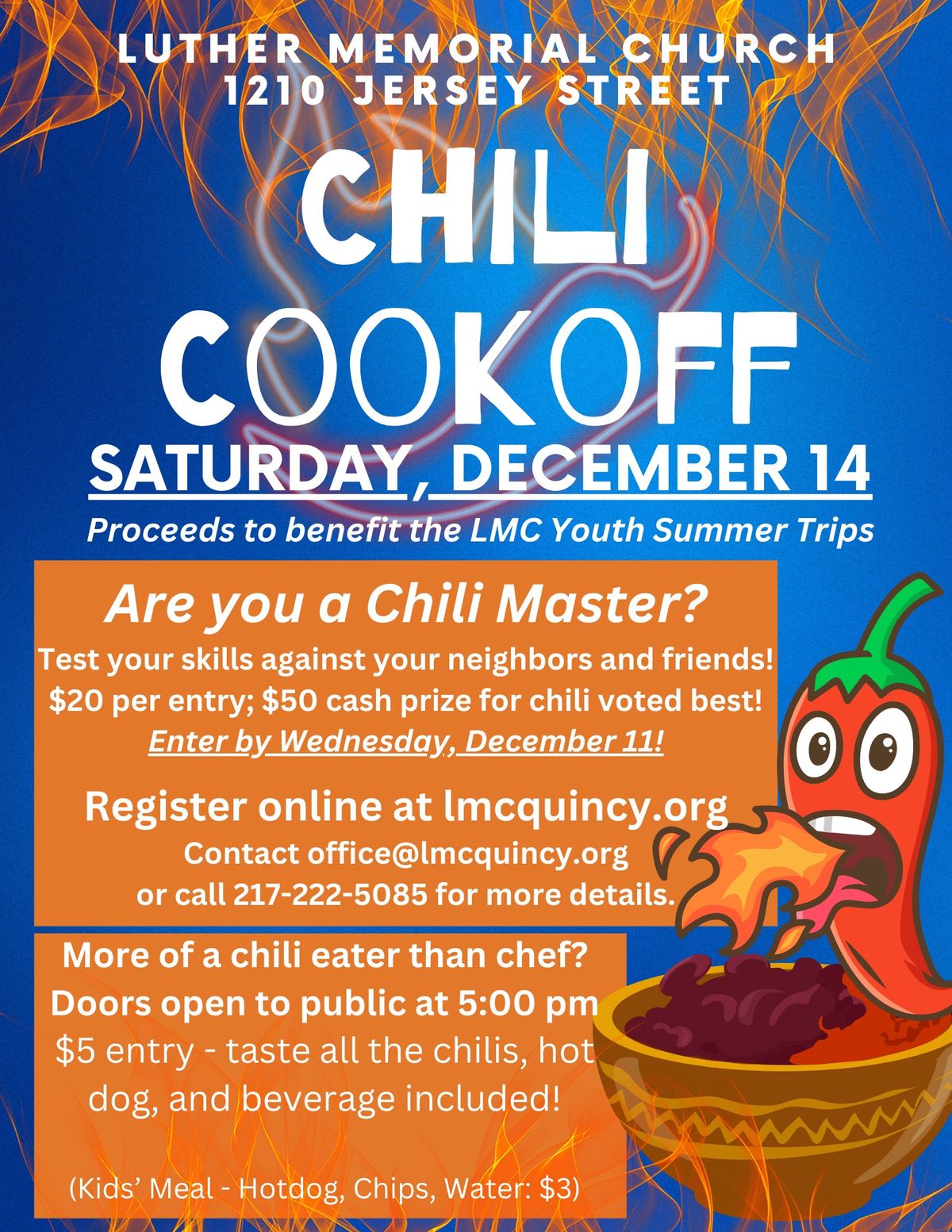 Annual Chili Cookoff to Benefit Youth Ministry Summer Trips