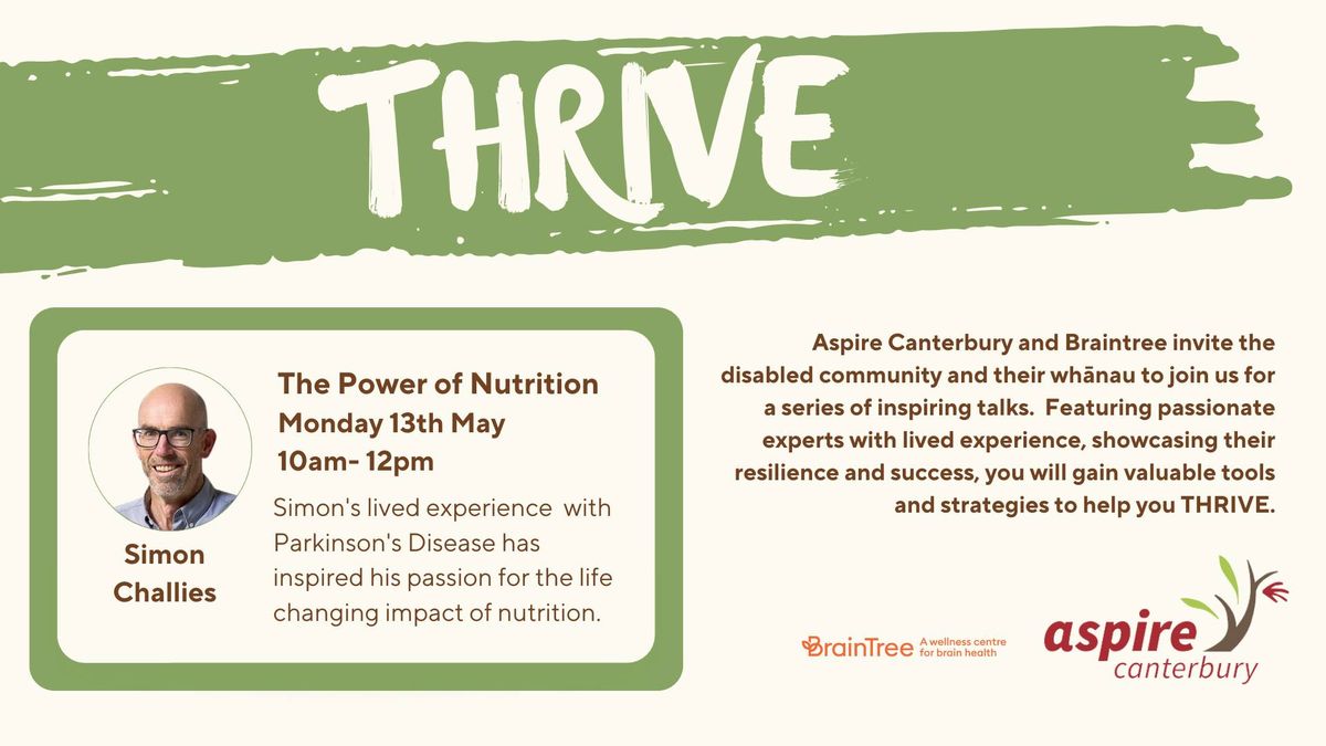 Fifth talk in the THRIVE series -The Power of Nutrition with Simon Challies