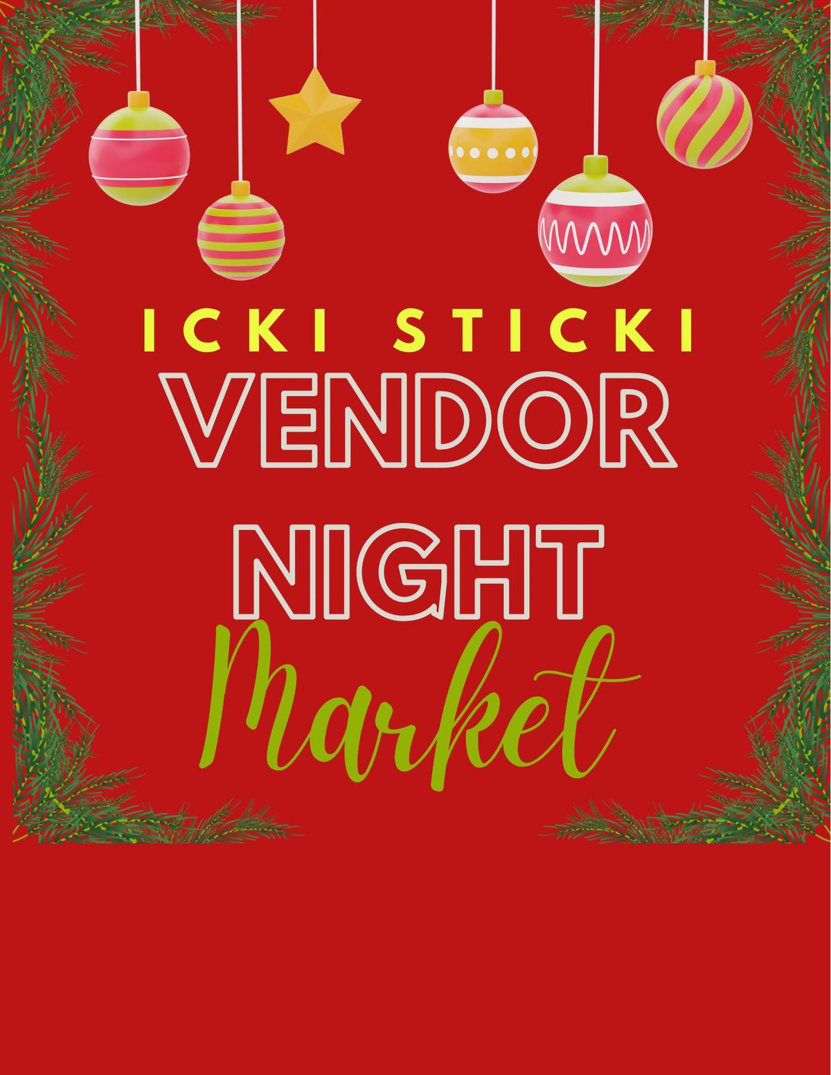 Holiday Vendor Night at Icki Sticki Verona 