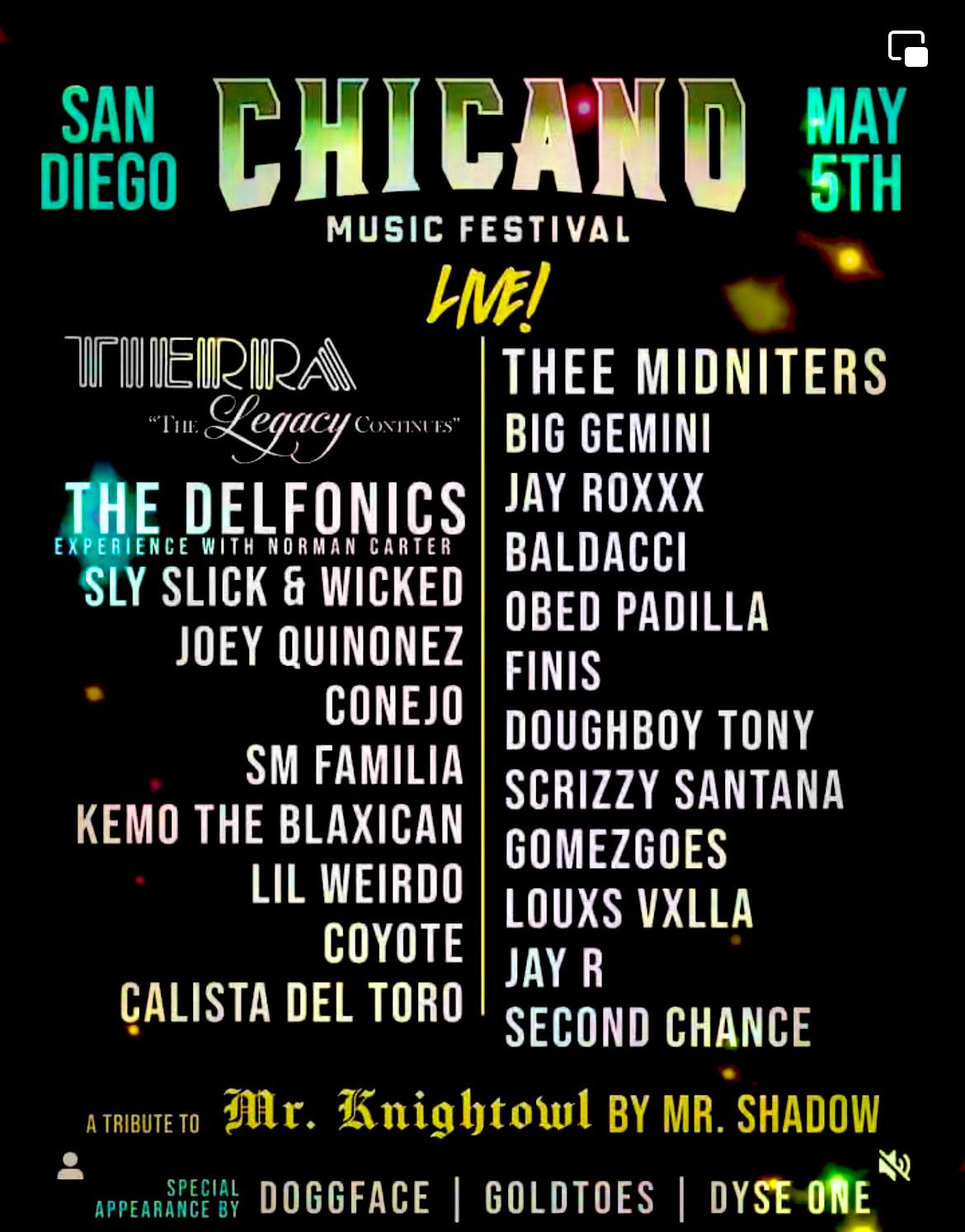 Chicano Music Festival TIERRA (The Legacy Continues)San Diego 