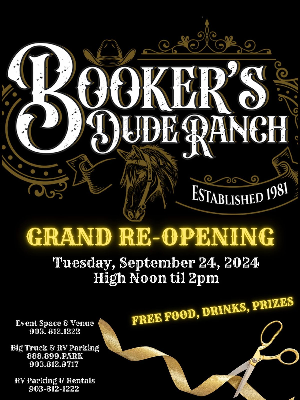 Booker's Dude Ranch GRAND RE-OPENING