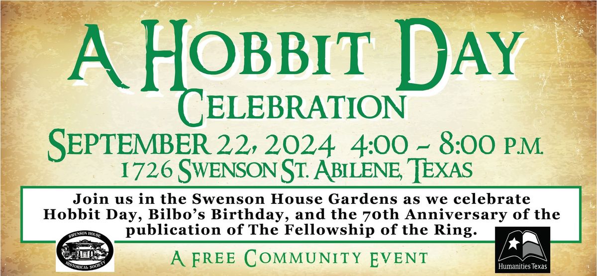 A Hobbit Day Celebration - A Swenson House Tolkien Week Event