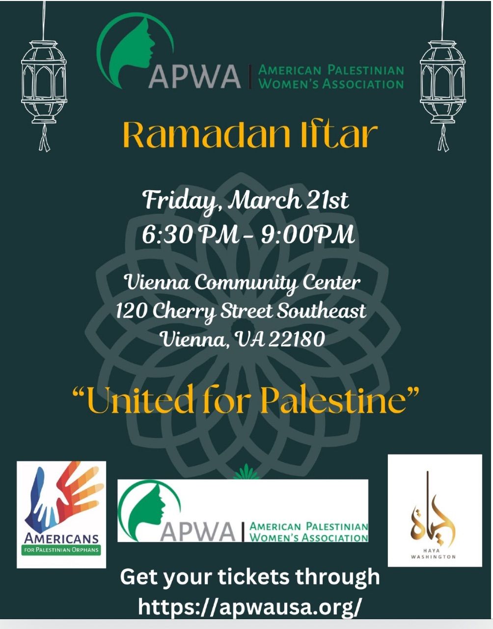 \u201cUnited for Palestine \u201c Ramadan Iftar