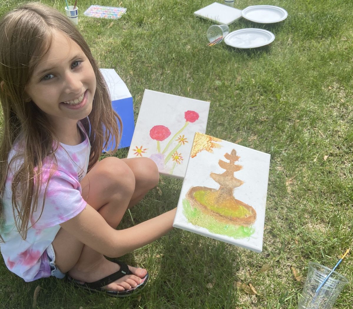 Youth Painting in the Garden