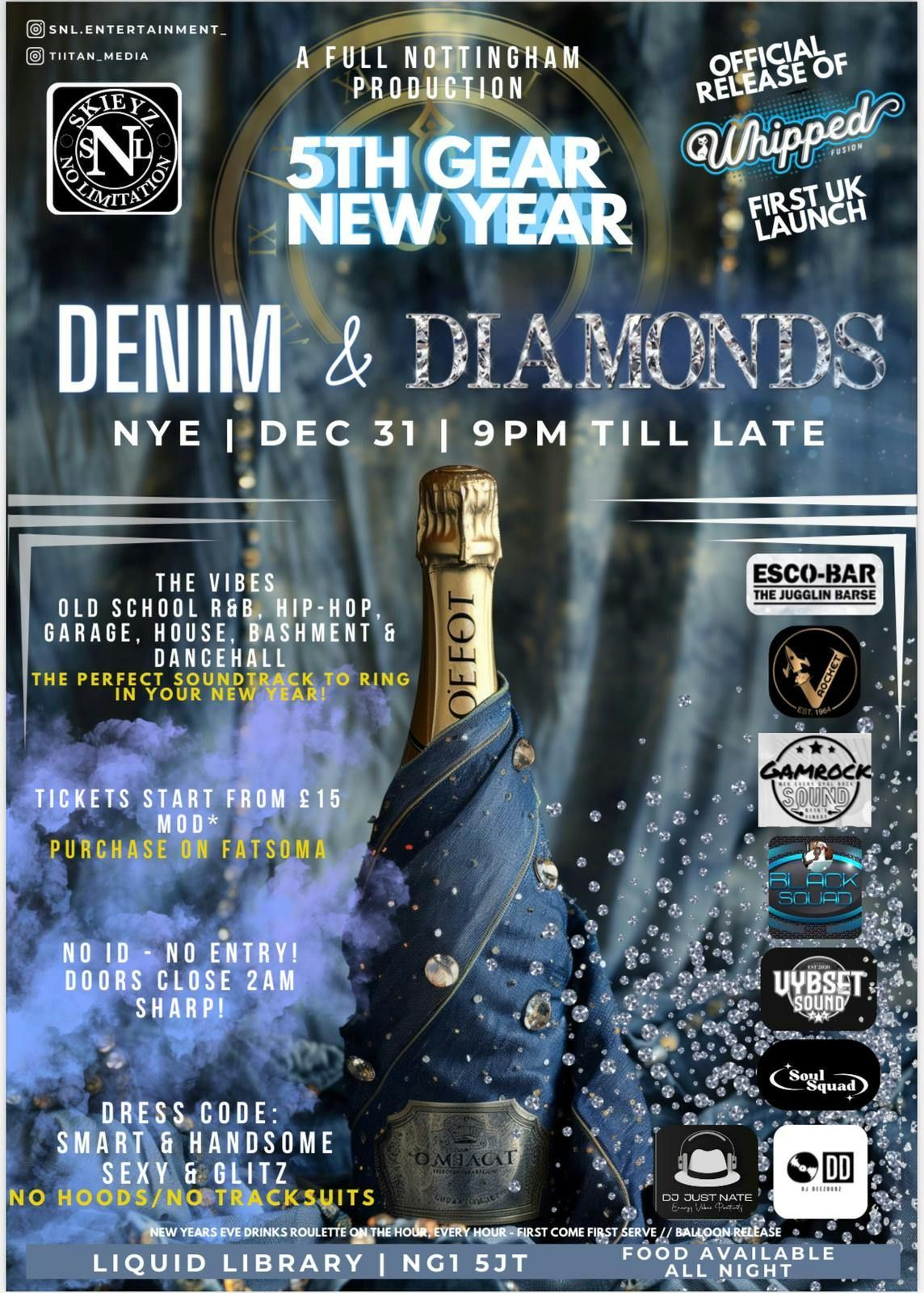 5TH GEAR NEW YEAR EVE DENIM N DIAMONDS 