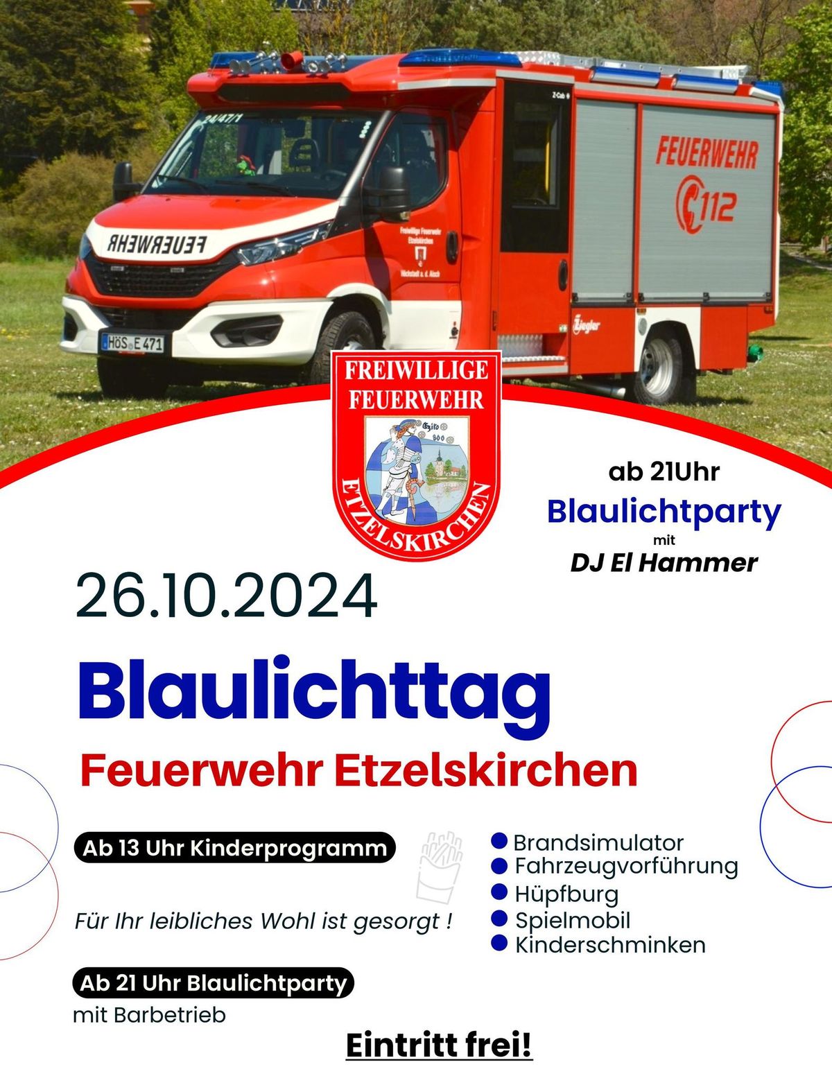 Blaulichttag mit Blaulichtparty