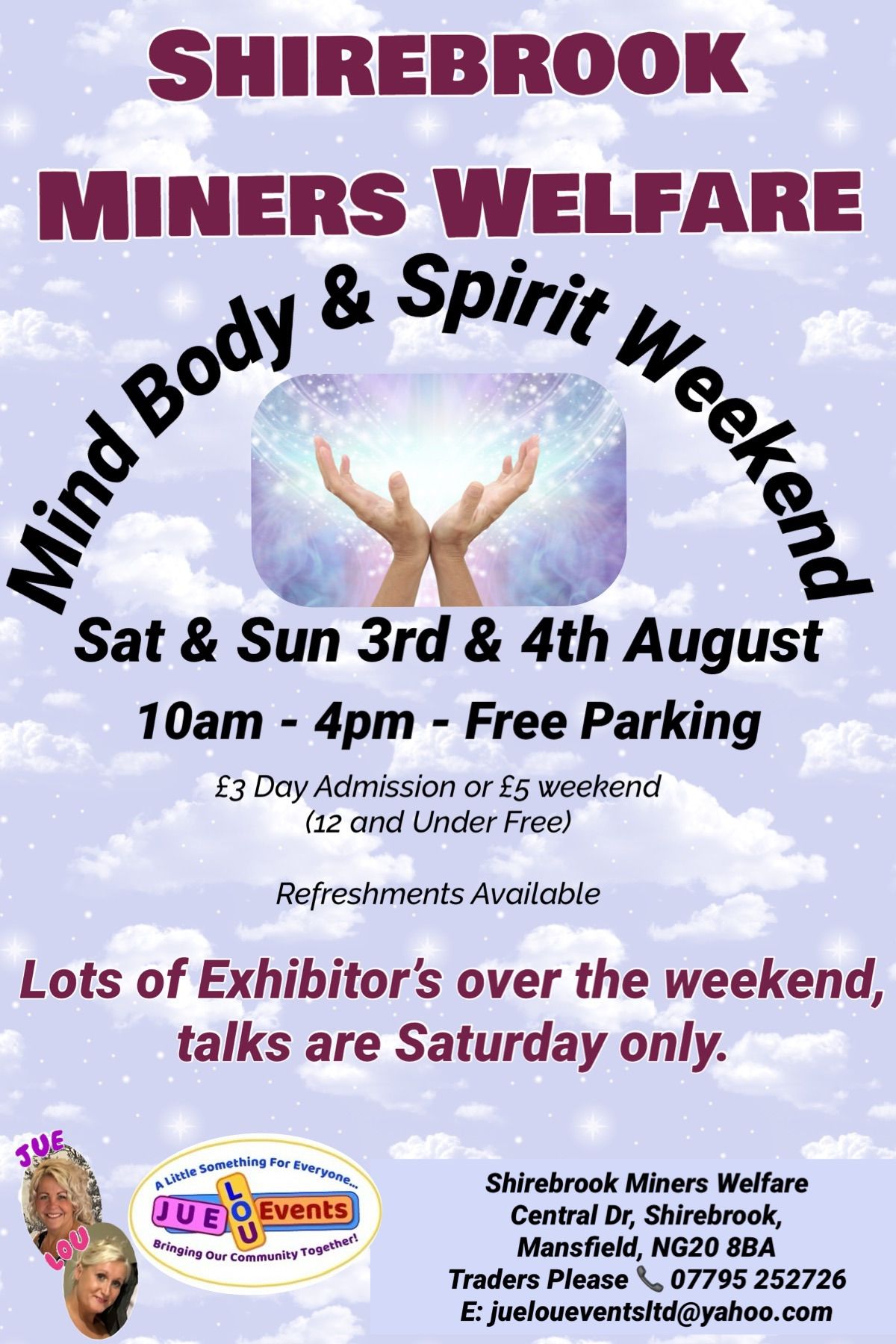 Shirebrook Miners Welfare Mind Body & Spirit Weekend 