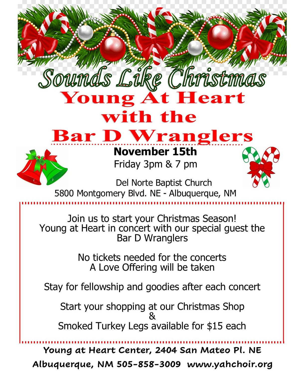 Christmas Program with the Bar D Wranglers 3pm & 7pm