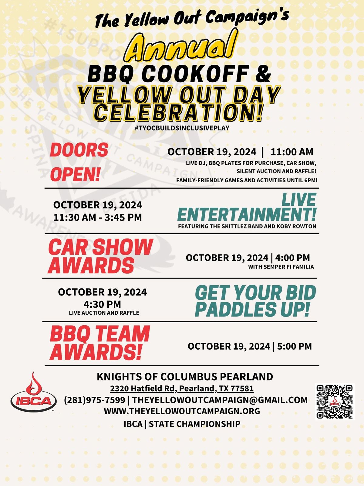 TYOC\u2019s 4th Annual BBQ Cookoff and Yellow Out Day Celebration