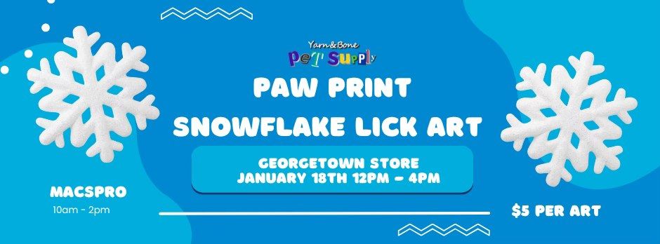 Paw Print Snowflake Lick Art