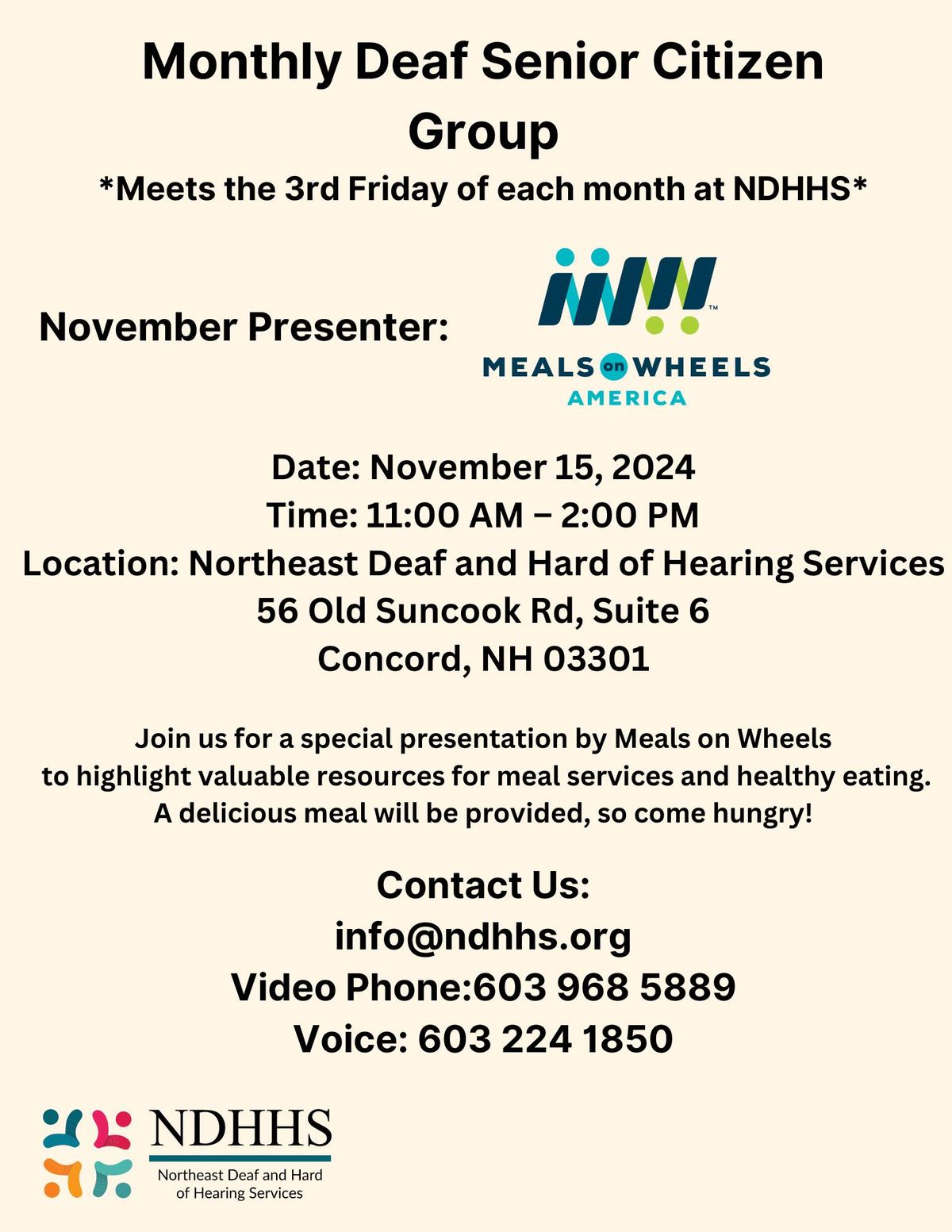 Meals on Wheels Presentation for Deaf Senior Citizens