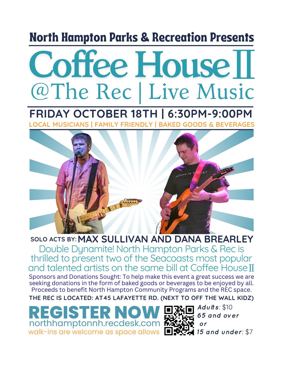 North Hampton Coffee House with Max Sullivan and Dana Brearley