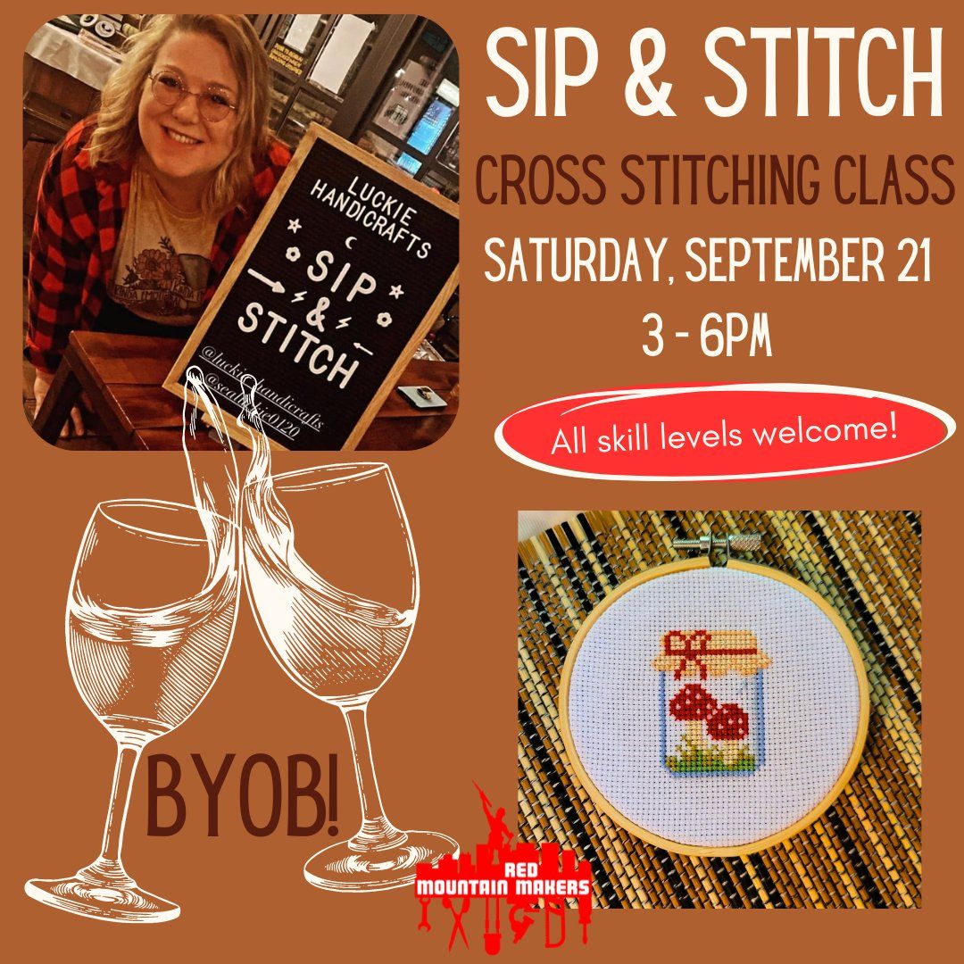 Sip & Sew Cross Stitching Class