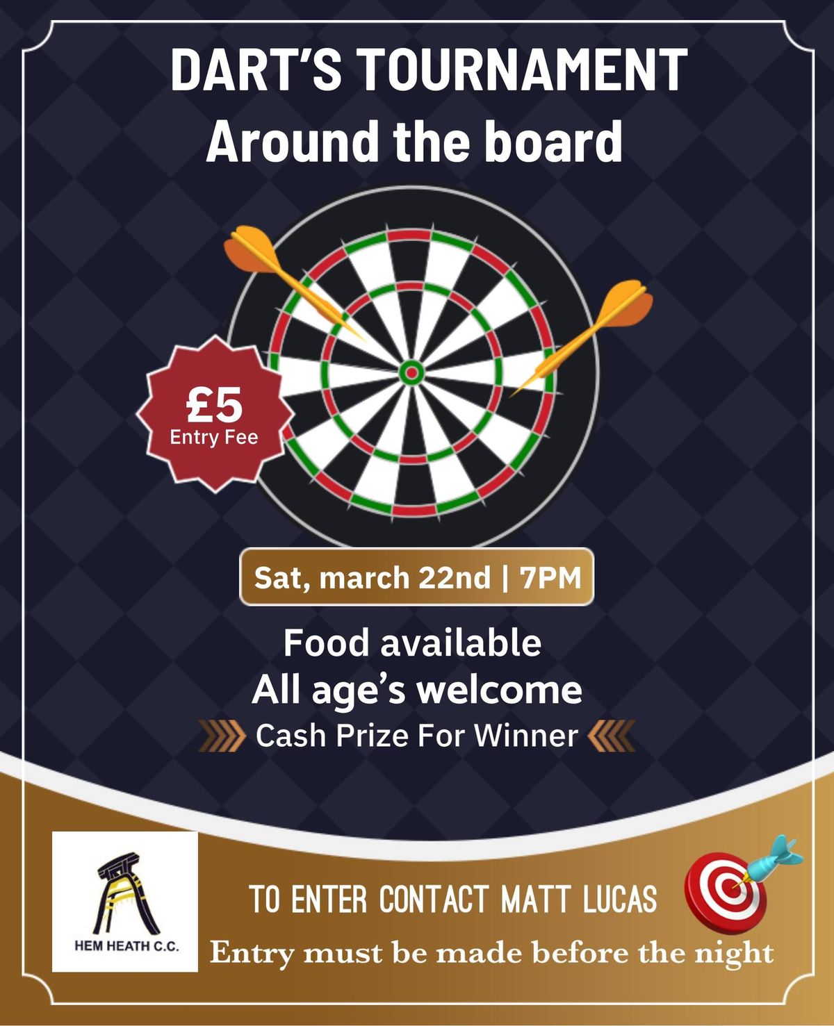 Darts Night at Hem Heath Cricket Club