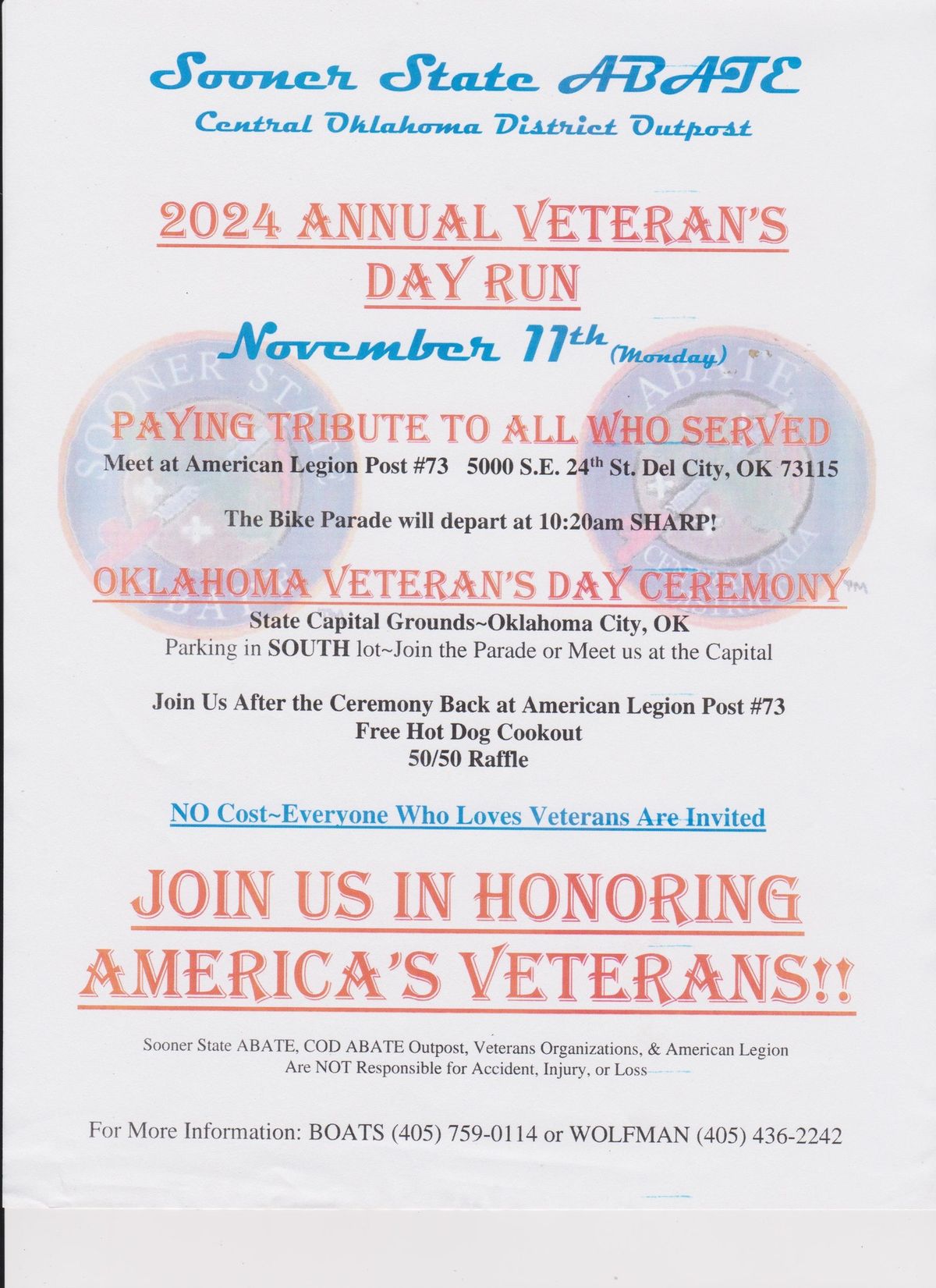 2024 Annual Veterans Day Run, American Legion Post 73, Del City, 11