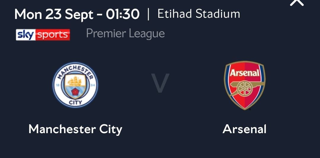 ManCity vs Arsenal 