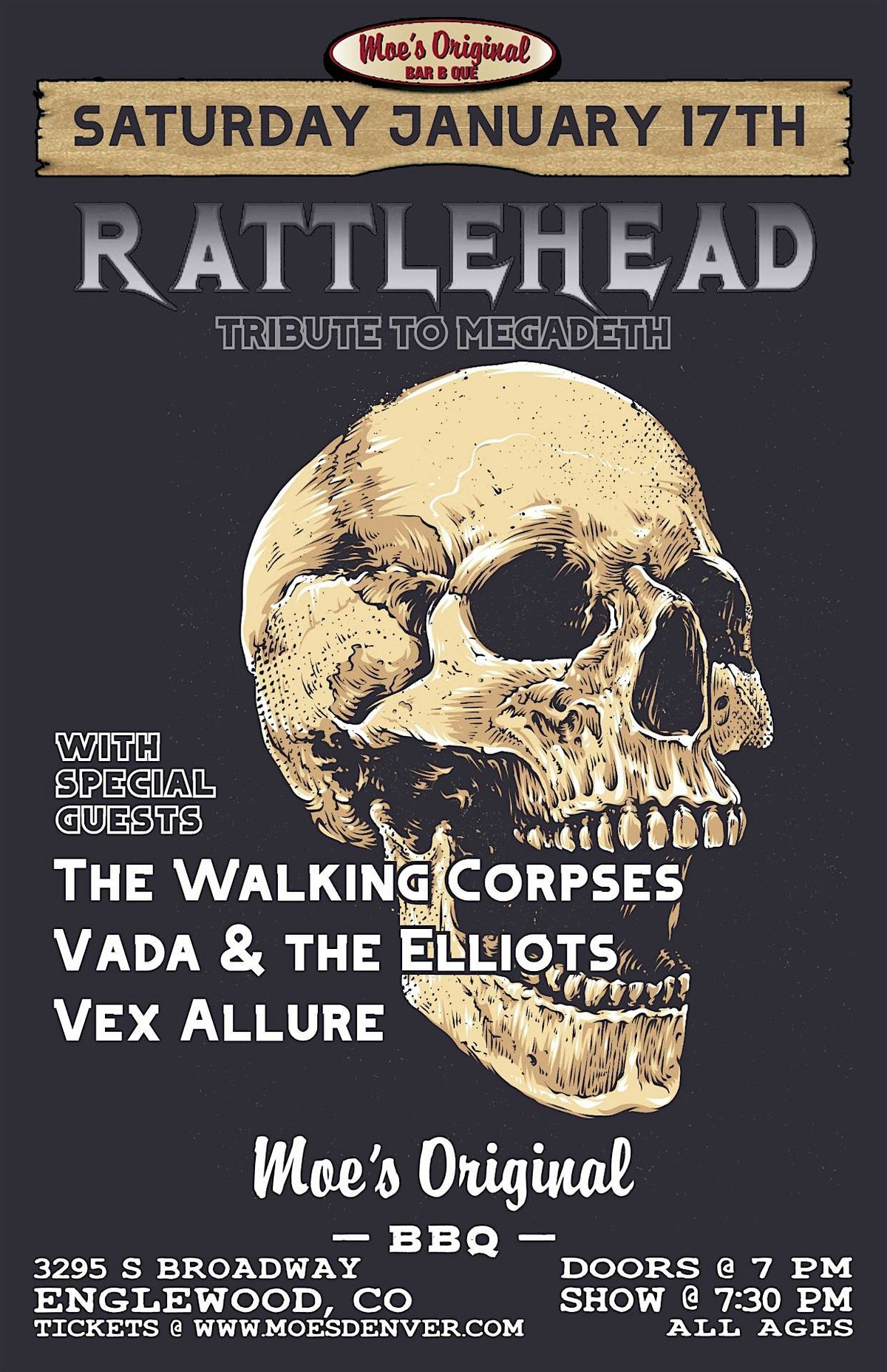 Rattlehead w\/ The Walking Corpses + Vada & the Elliots + Vex Allure