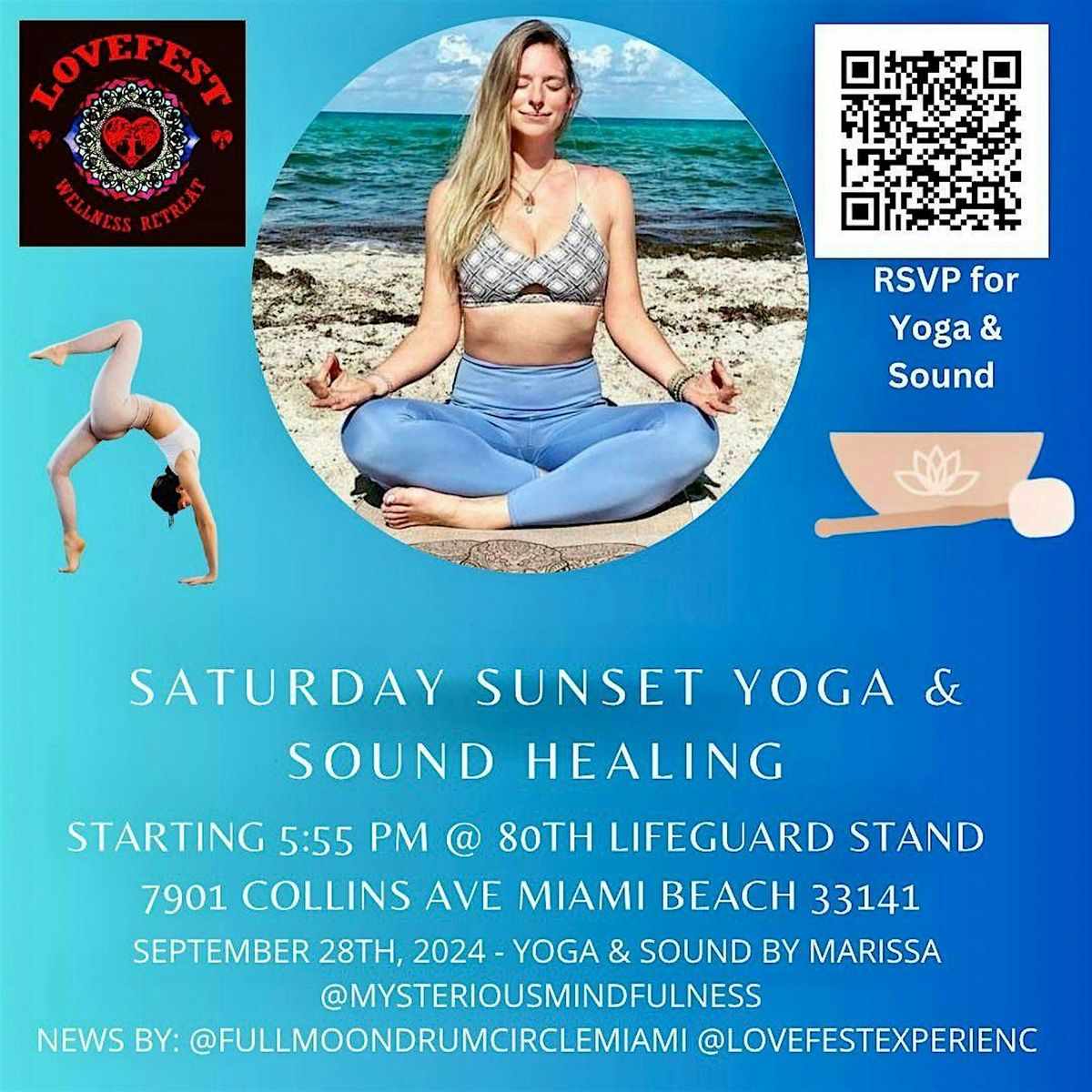 Saturday Sunset Yoga & Sound Healing @80th Lifeguard Stand  9\/28 SHARE