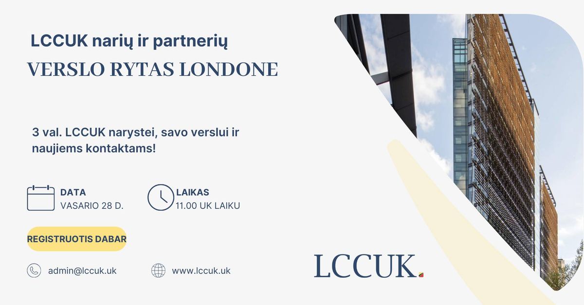 LCCUK nari\u0173 Networking'as Londone 