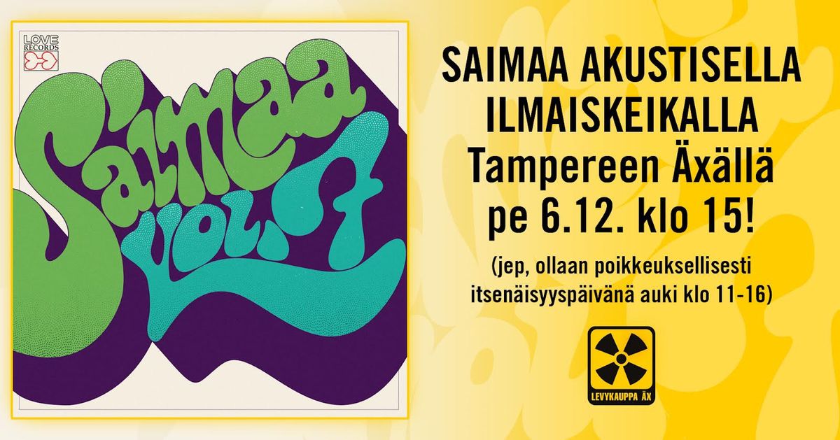 SAIMAA akustisella ilmaiskeikalla Tampereen \u00c4x\u00e4ss\u00e4