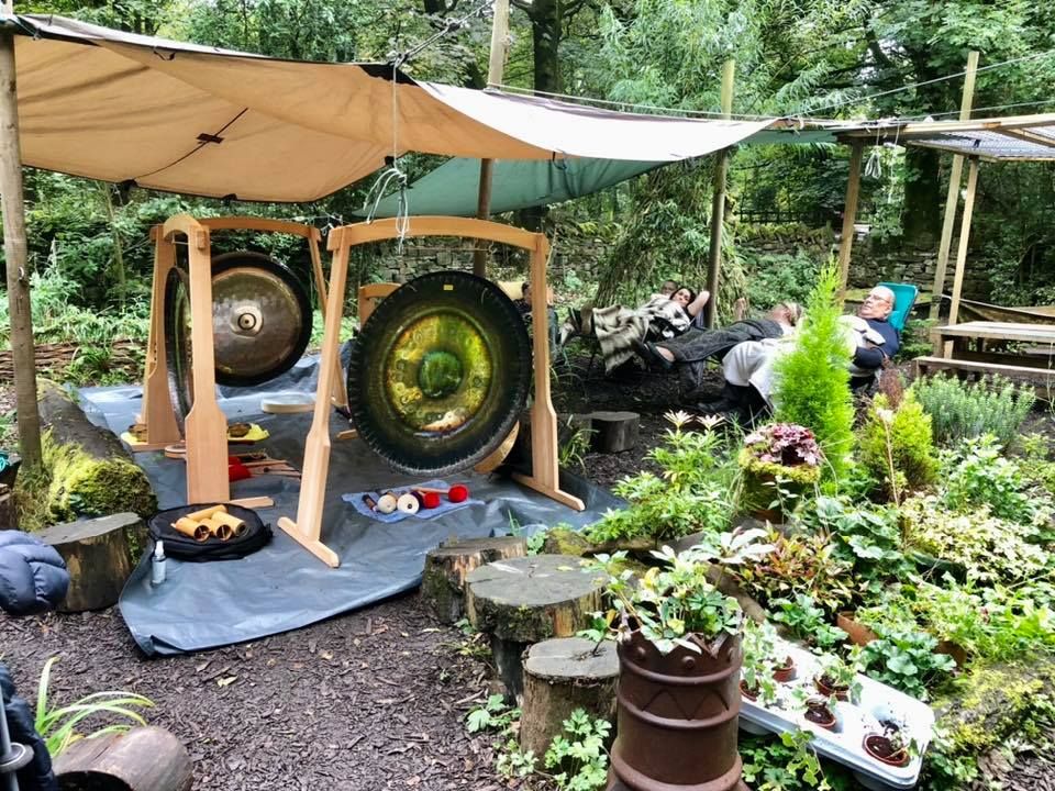 Sound bath in the forest