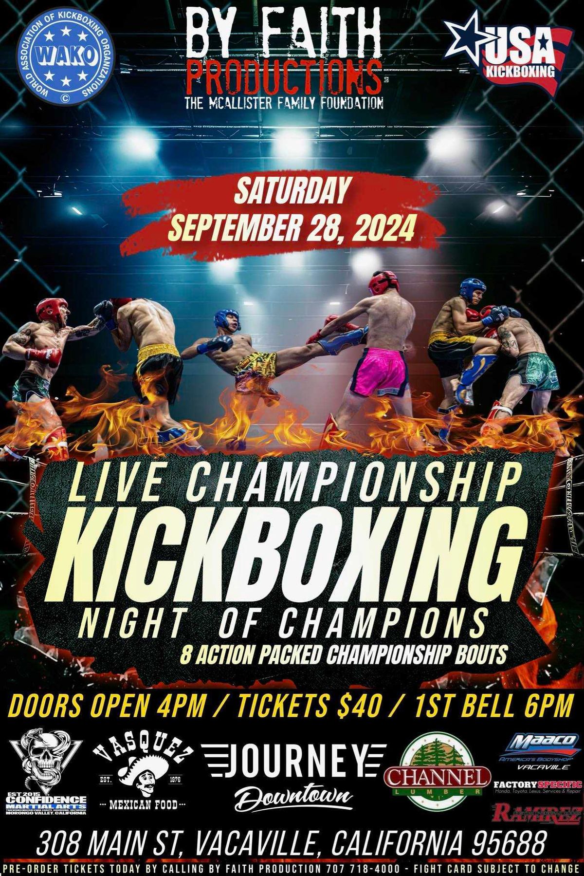 Live Championship Kickboxing Tournament