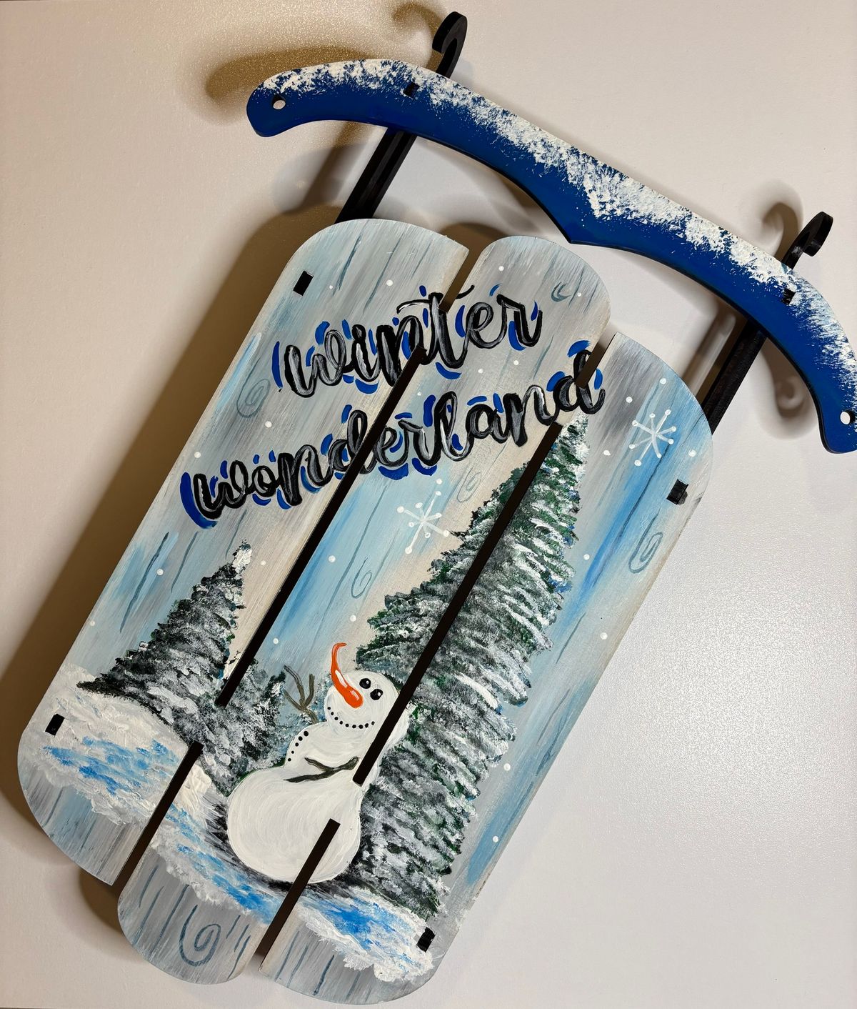 Winter Wonderland 3-D Wood Sled Door Hanger