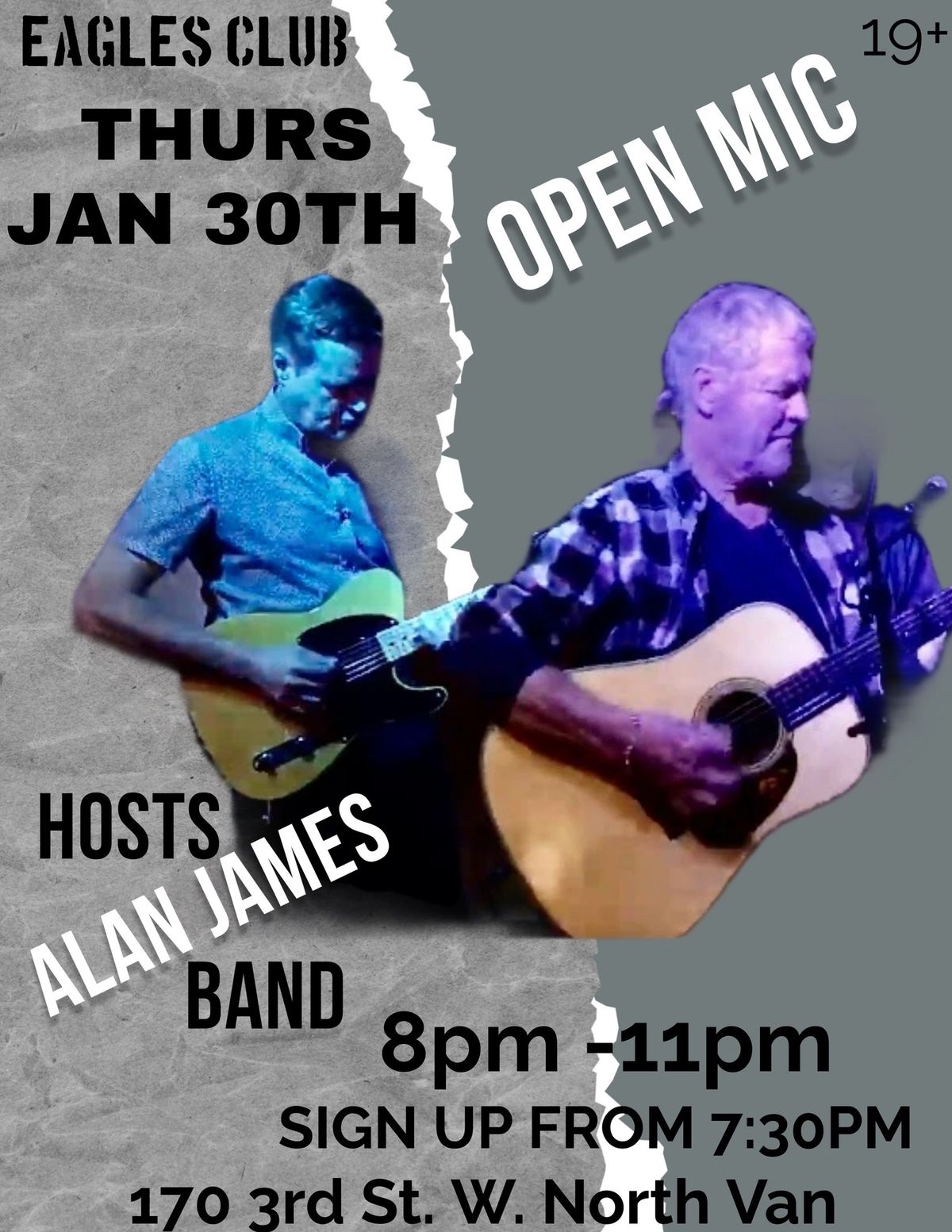 Open mic Music with Alan James Band 