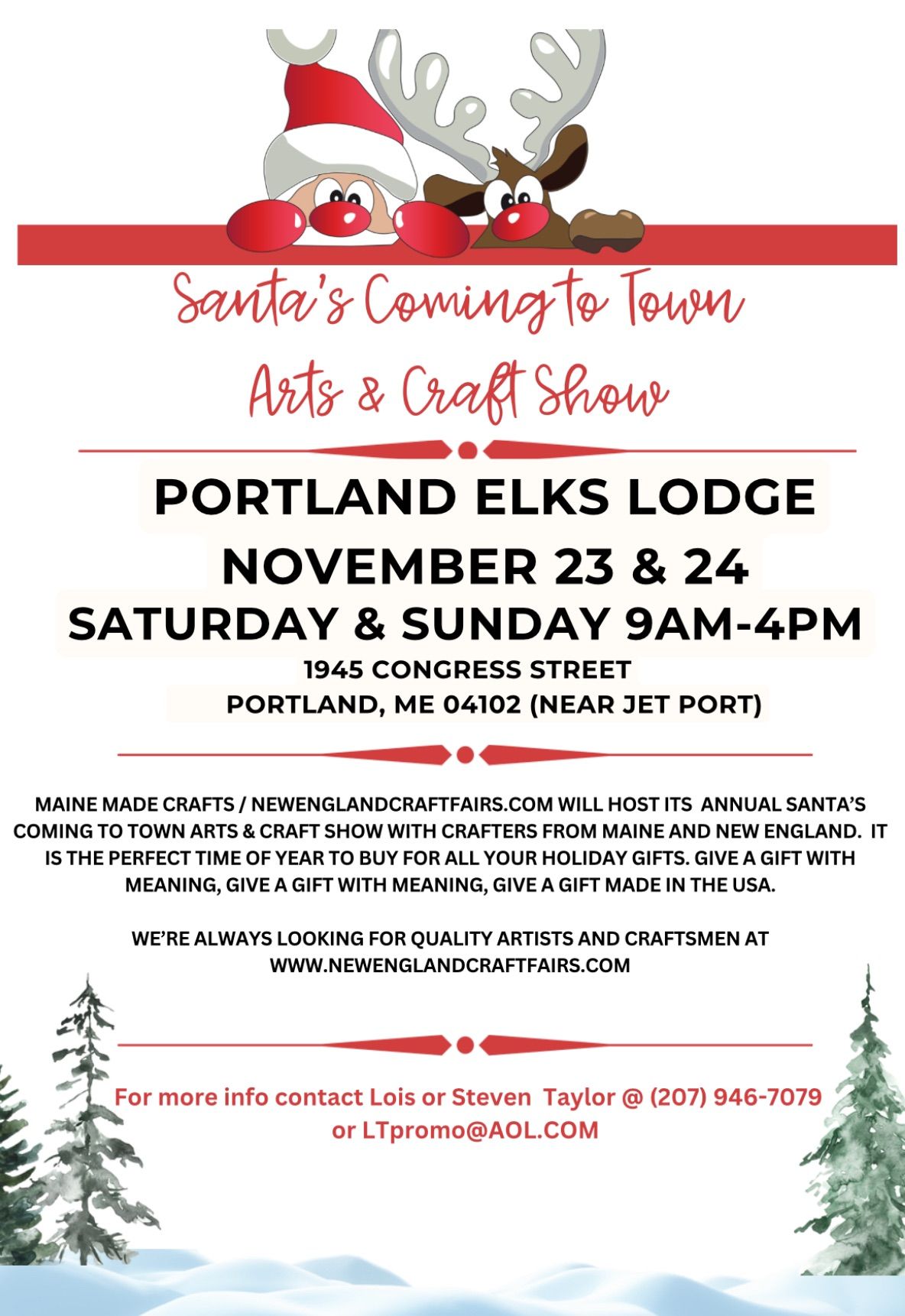 Santa\u2019s Coming To Town Arts & Craft Show at the Portland Elks Lodge