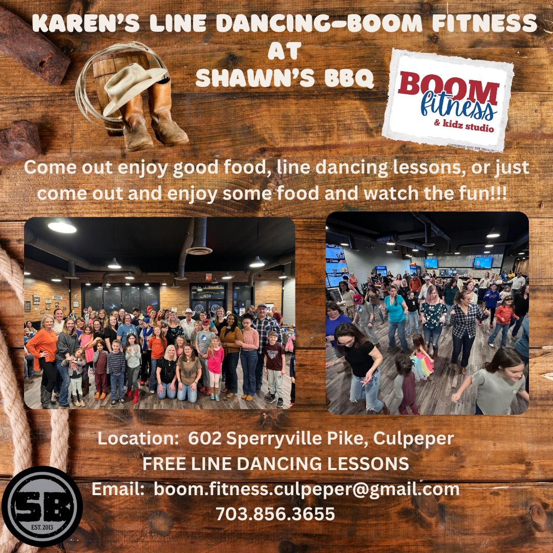 Karen\u2019s Line Dancing-BOOM Fitness at Shawn\u2019s BBQ