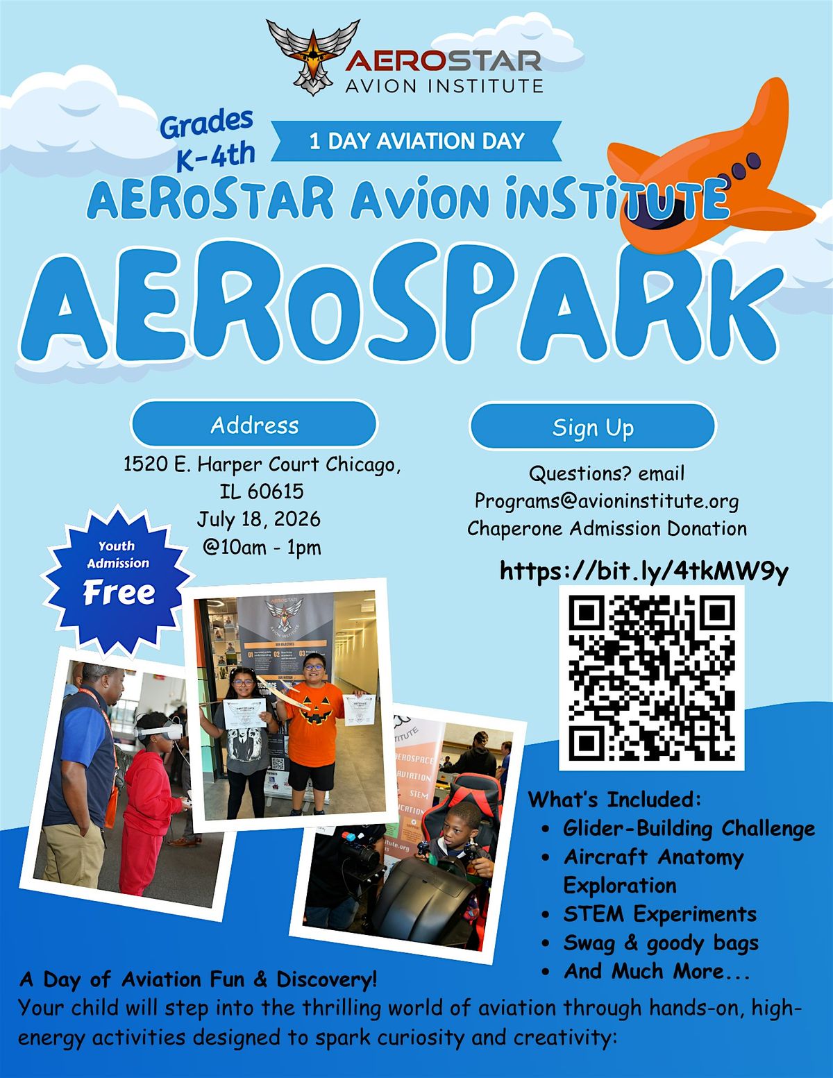 AeroSparks Aviation Exploration Day: Grades K-4th