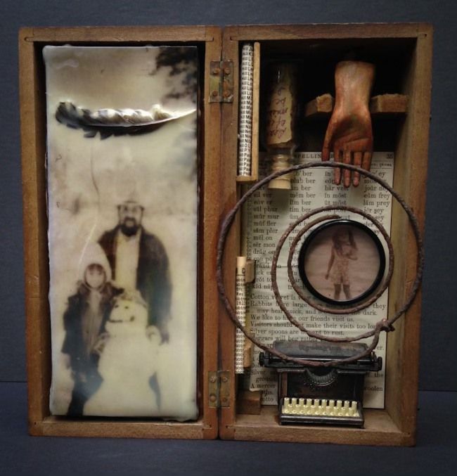 Encaustic Assemblage- Memory Capsule