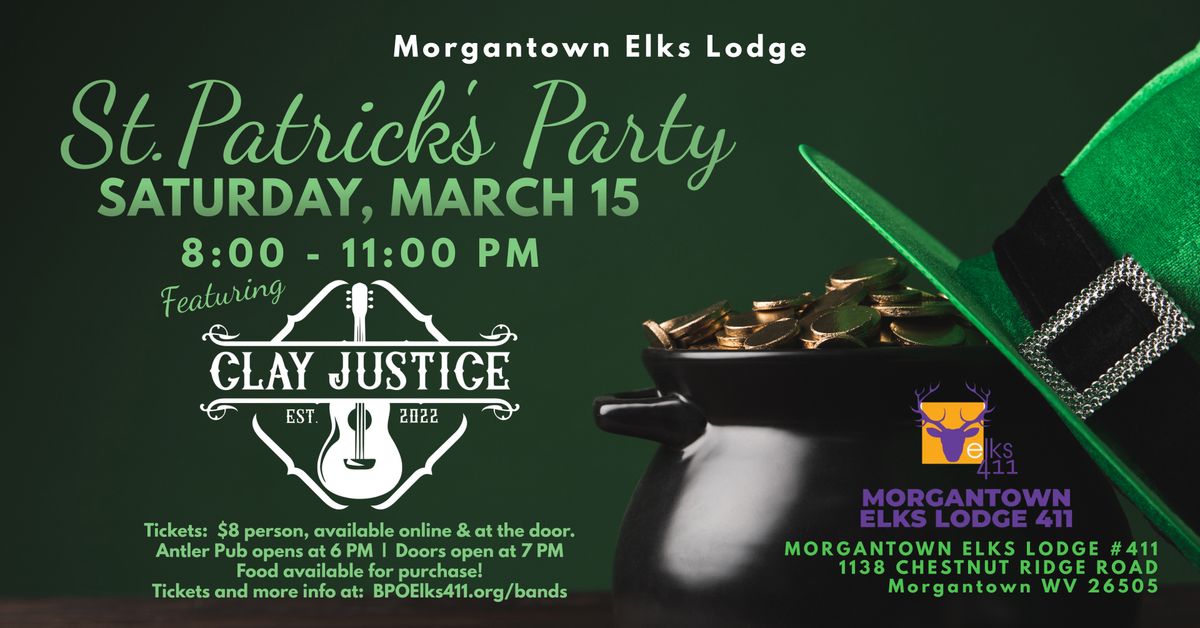 St Patrick's Day Party with Clay Justice Band