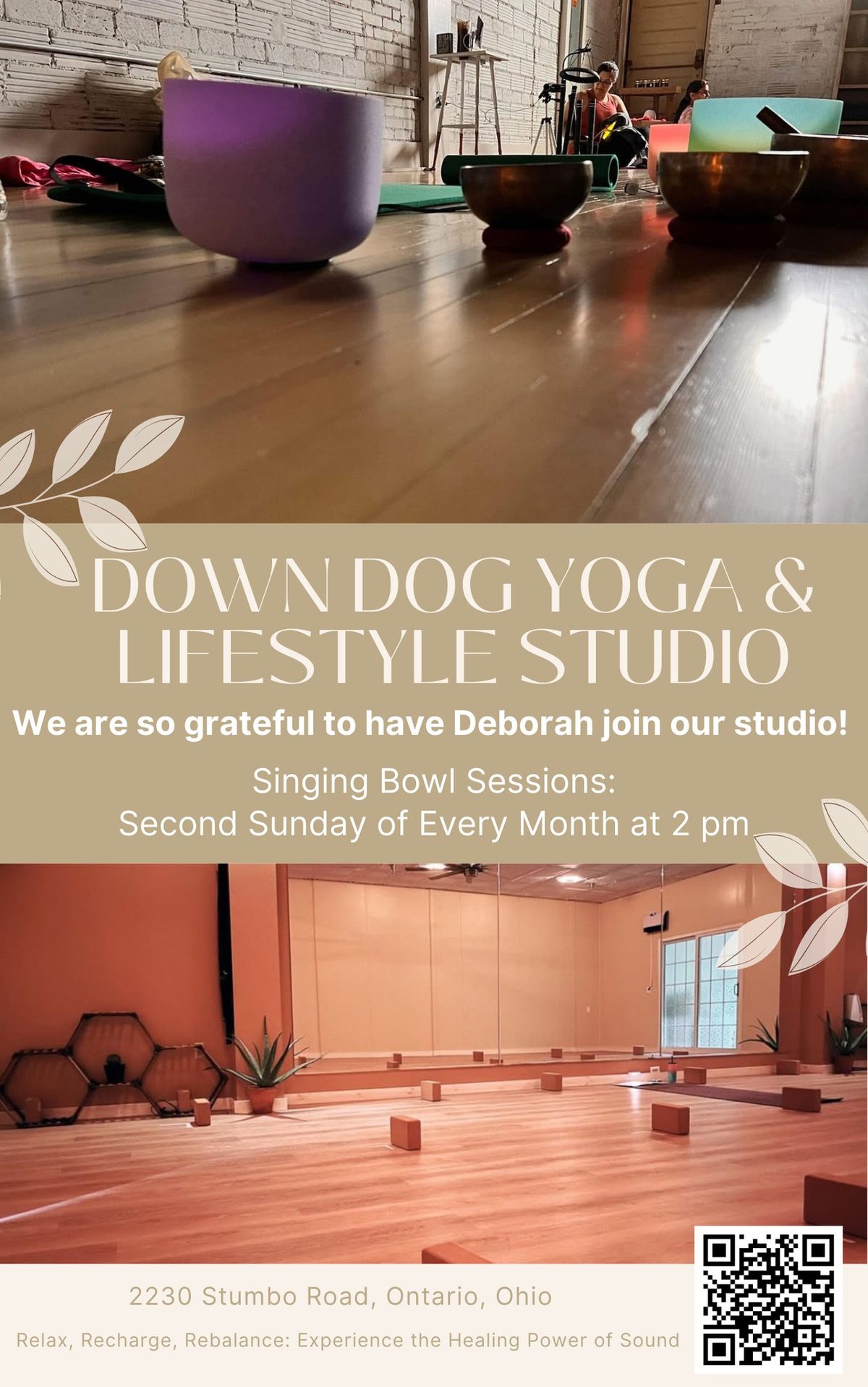 Singing Bowl Session at 2 pm with Deb McDaniel