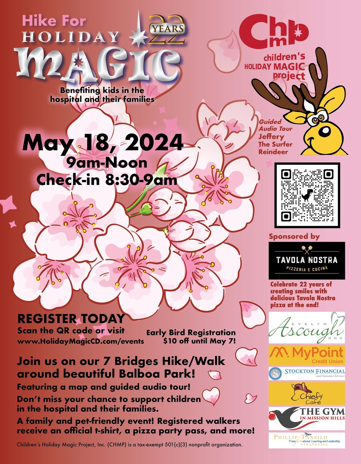Hike for Holiday Magic 7-Bridges Spring Edition and Pizza Party!