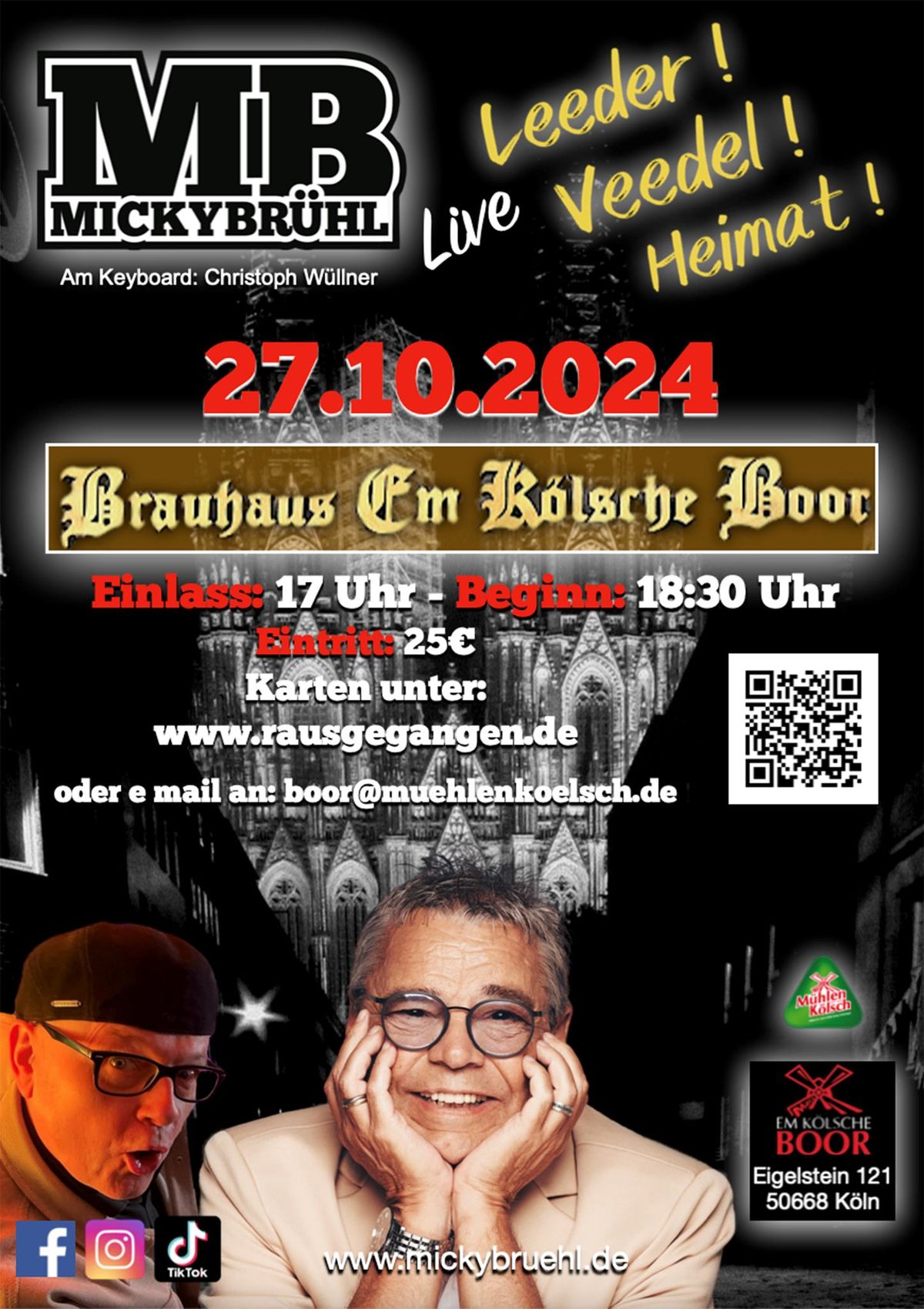 Micky Br\u00fchl Live em K\u00f6lsche Boor! \ud83c\udfa4Einlass ab 17 Uhr \ud83d\udd60 Beginn 18.30.