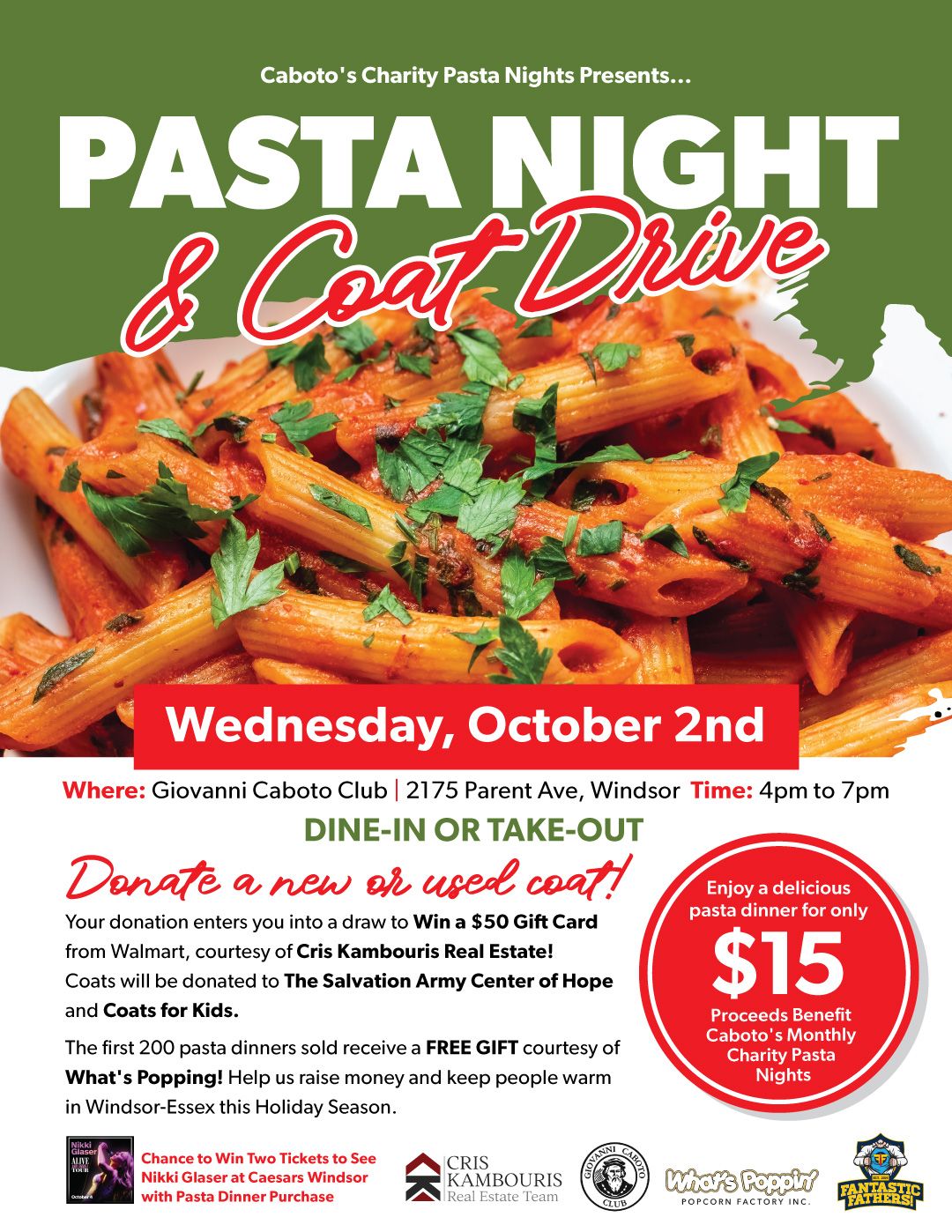 Pasta Night & Coat Drive Event!