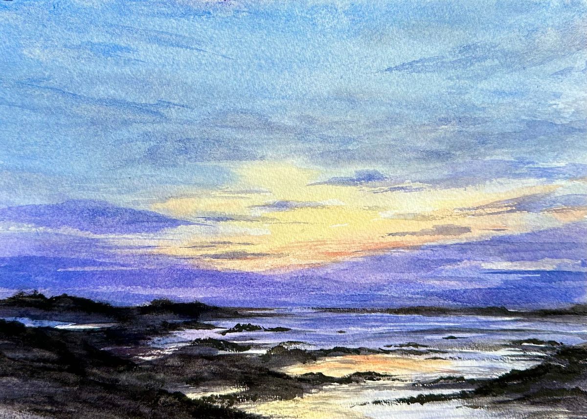 Beginners Watercolour Sunsets