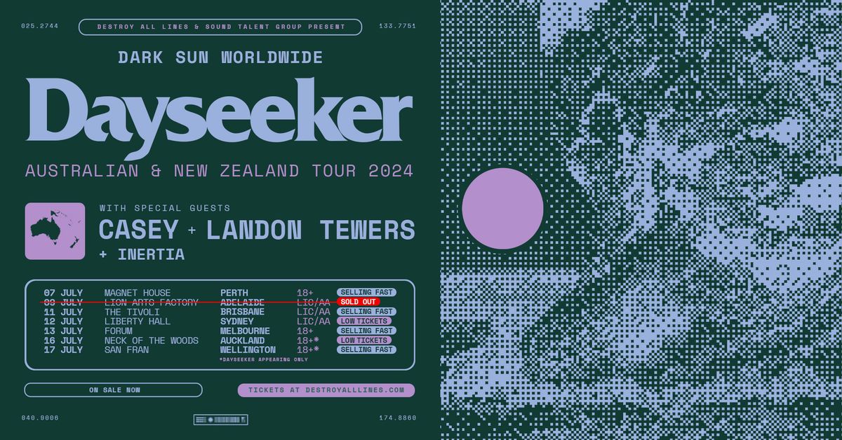 Dayseeker \u2018Dark Sun\u2019 Aus Tour 2024 | Adelaide Lic AA | Sold Out