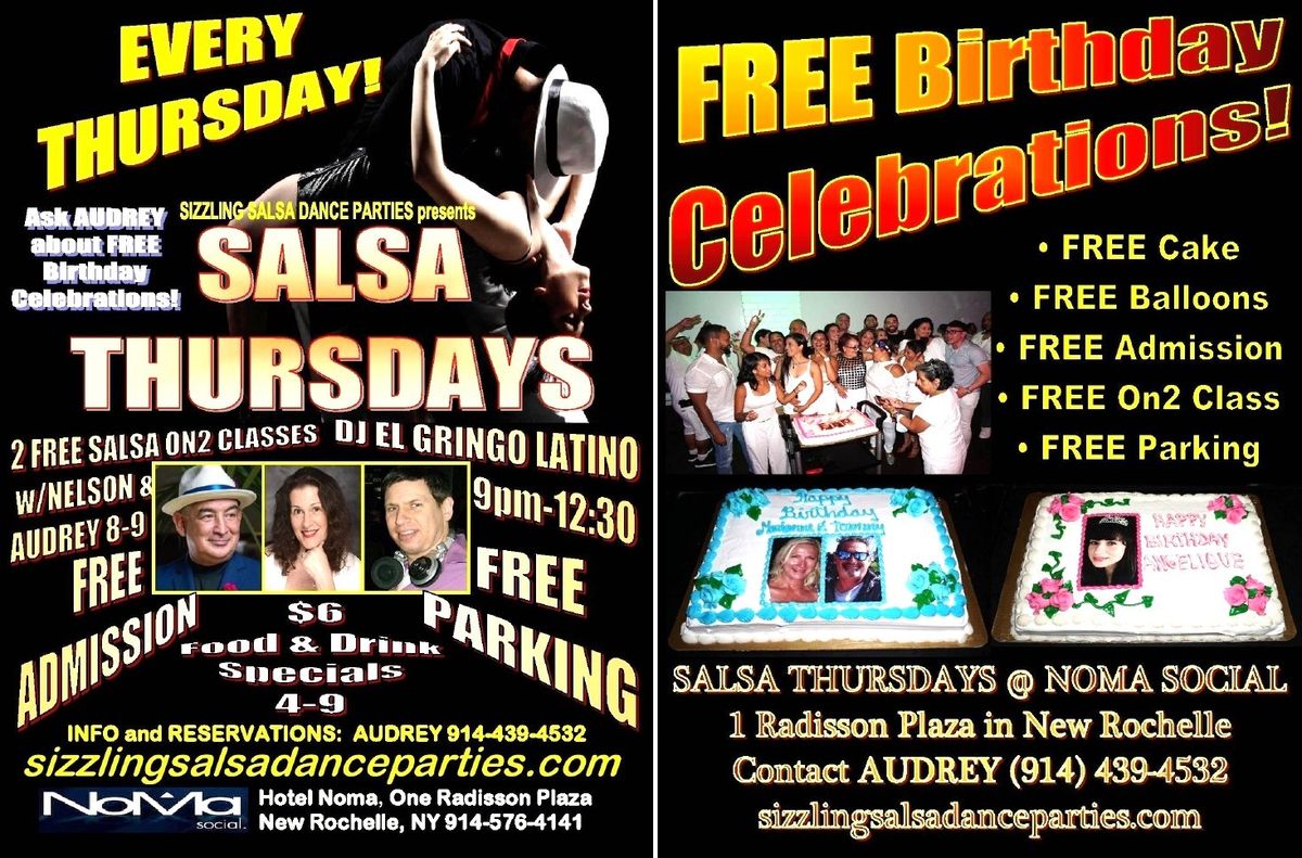 Thurs 1\/9\/25--FREE SALSA THURSDAYS--2 FREE Classes\/Admission\/Parking--DJ EL GRINGO LATINO