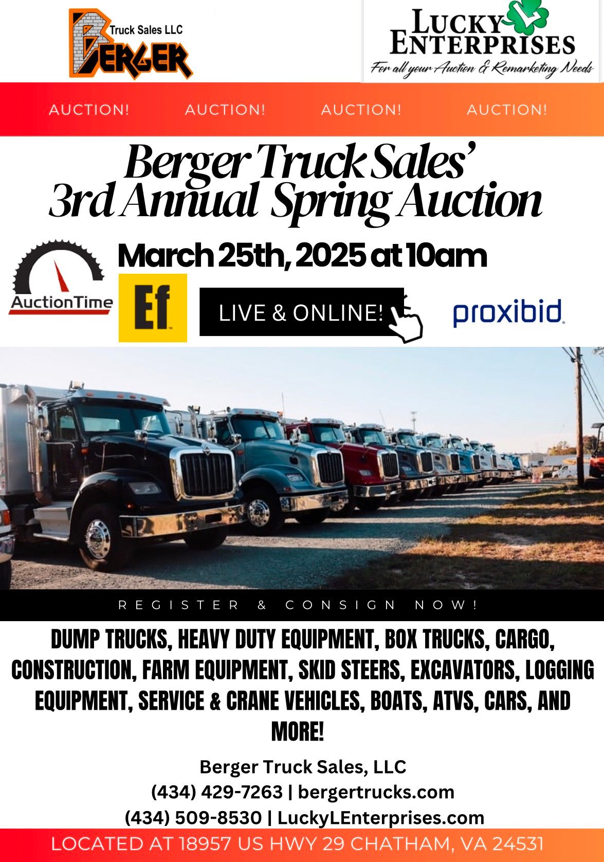 Berger Truck Sales\u2019 3rd Annual Spring Auction