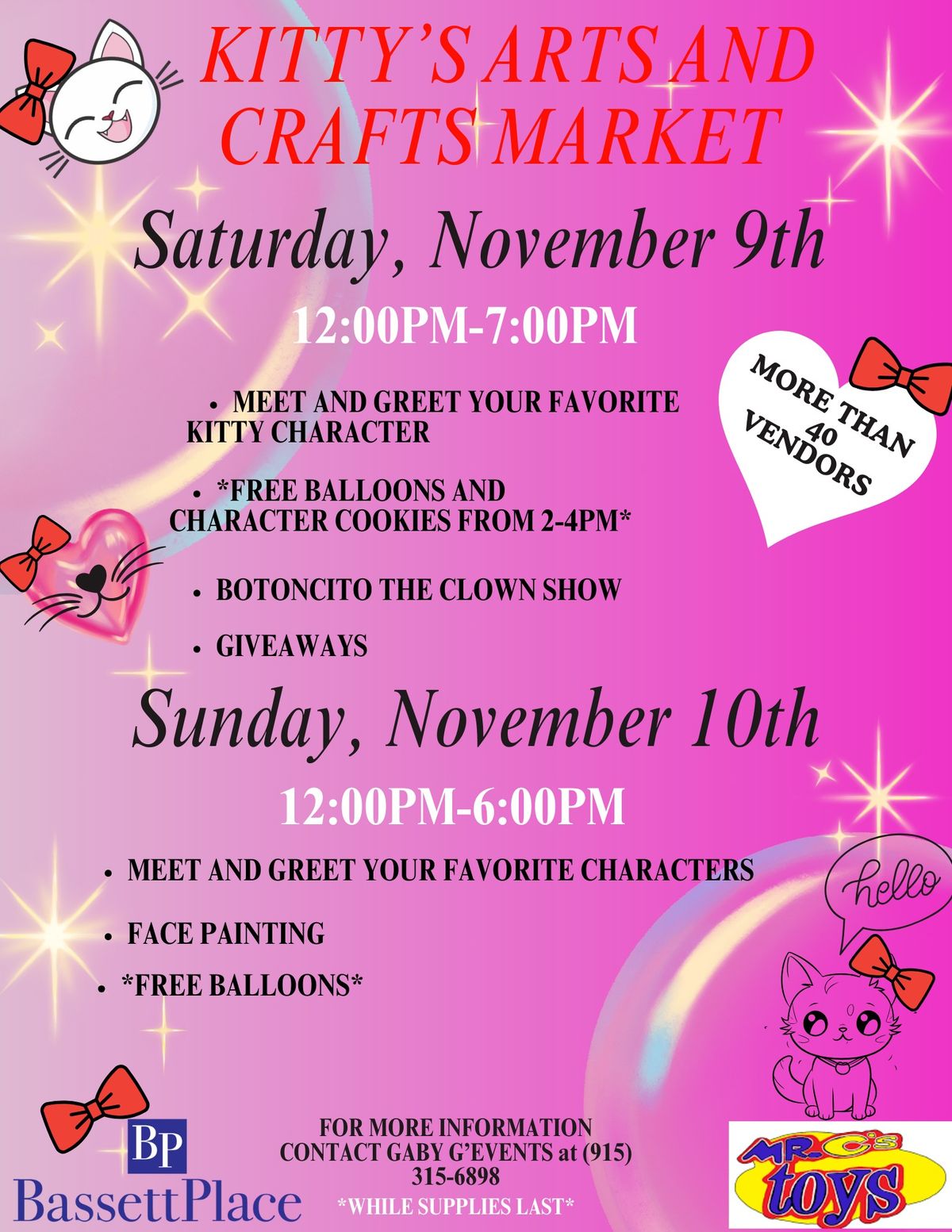 Bassett Place Presents Kitty's Arts and Crafts Market