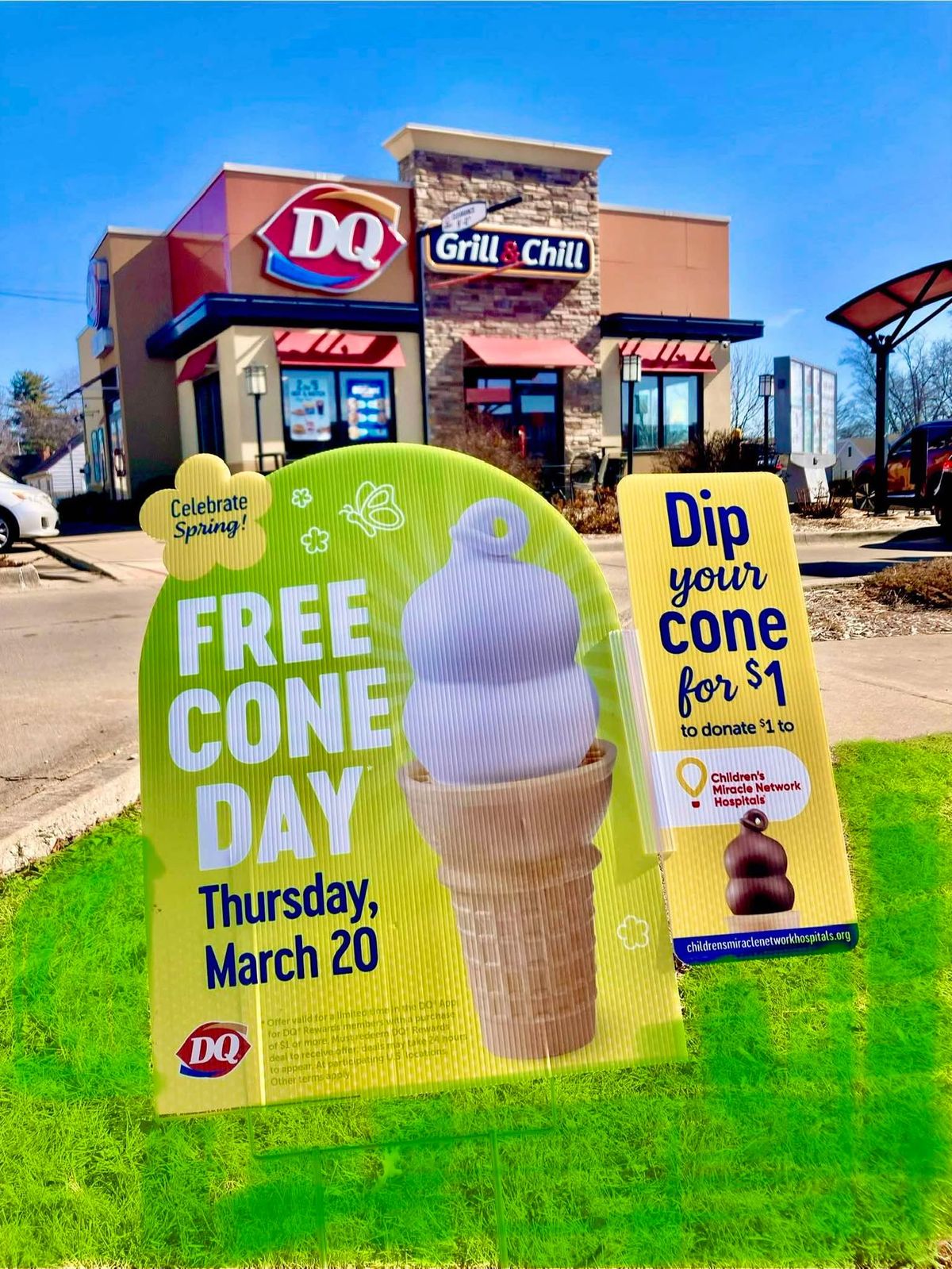 FREE CONE DAY! - (DIP IT FOR KIDS $1) - FUNDRAISER FOR OSF IN PEORIA!