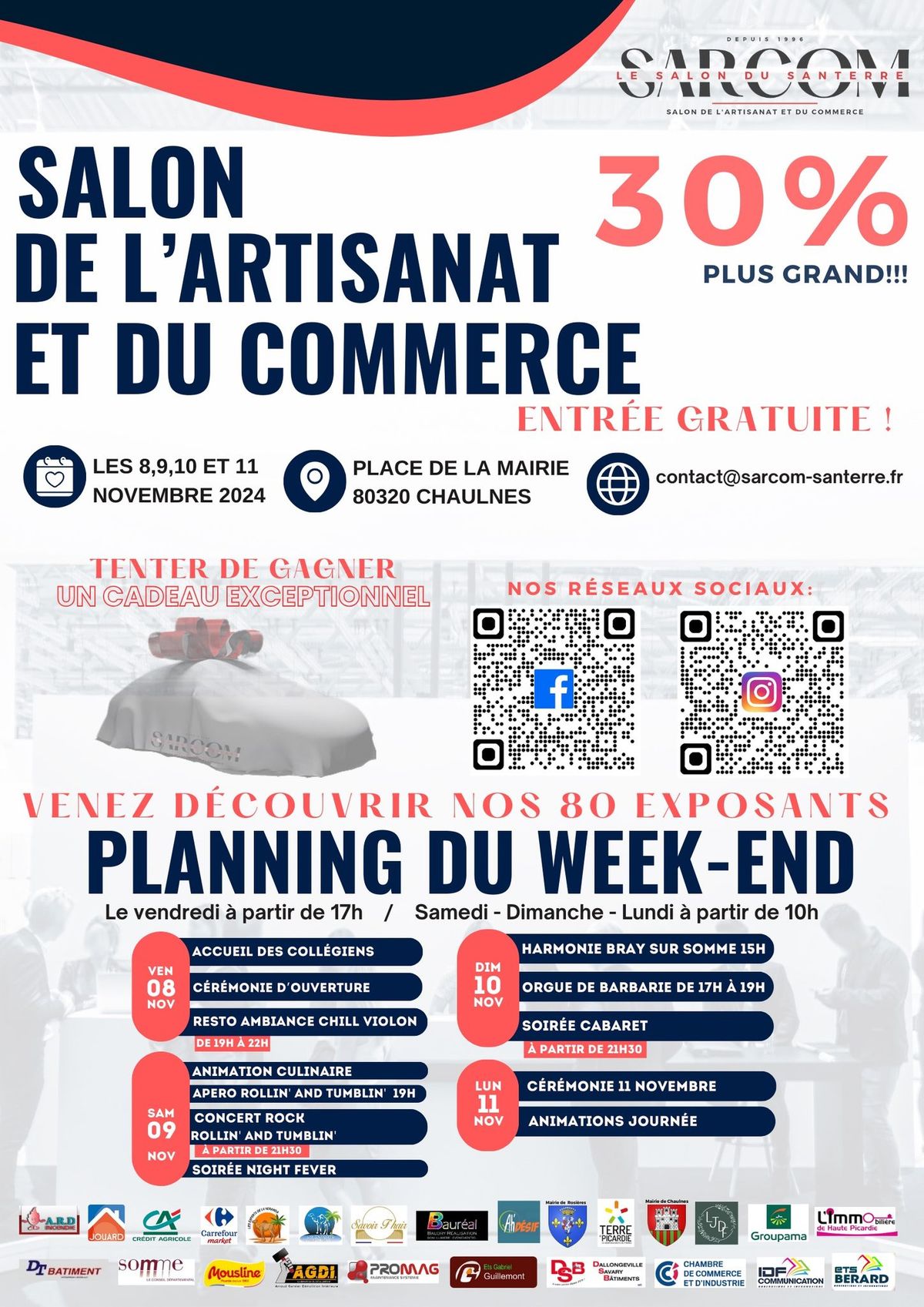 Salon de l\u2019artisanat et du commerce 8,9,10 et 11 novembre 2024